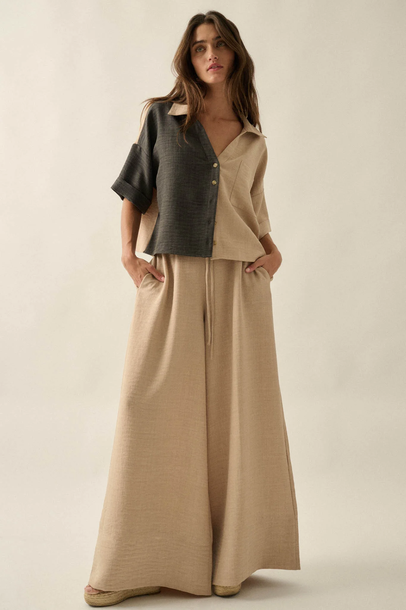 Sidewalk Talk Wide-Leg Drawstring Pocket Pants - Image 16