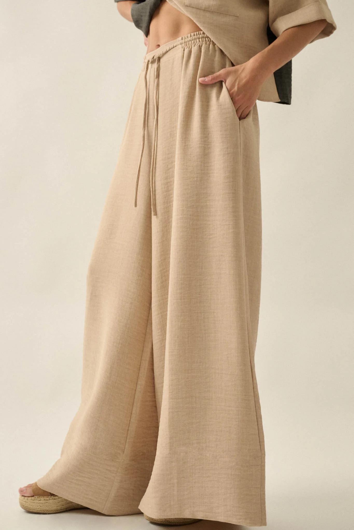 Sidewalk Talk Wide-Leg Drawstring Pocket Pants - Image 20