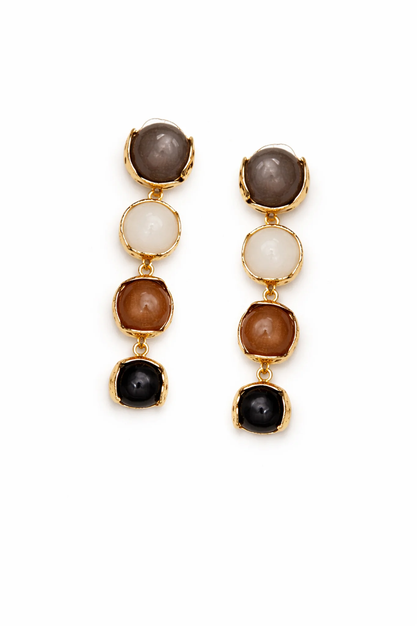Sierra Marble Resin and Gold Dangle Earrings - Image 2
