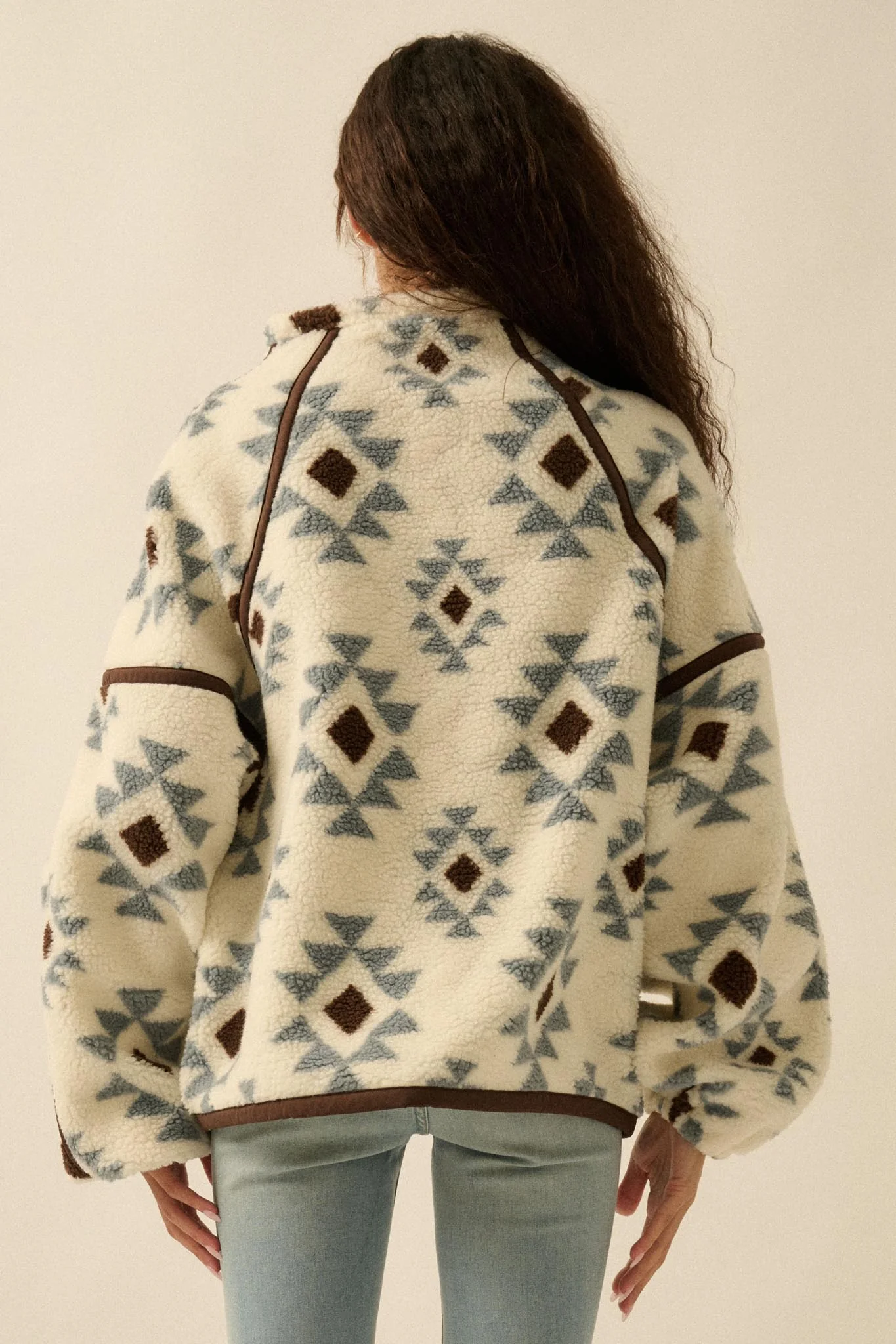 Sierra Sky Geo-Print Fleece Half-Zip Pullover - Image 15