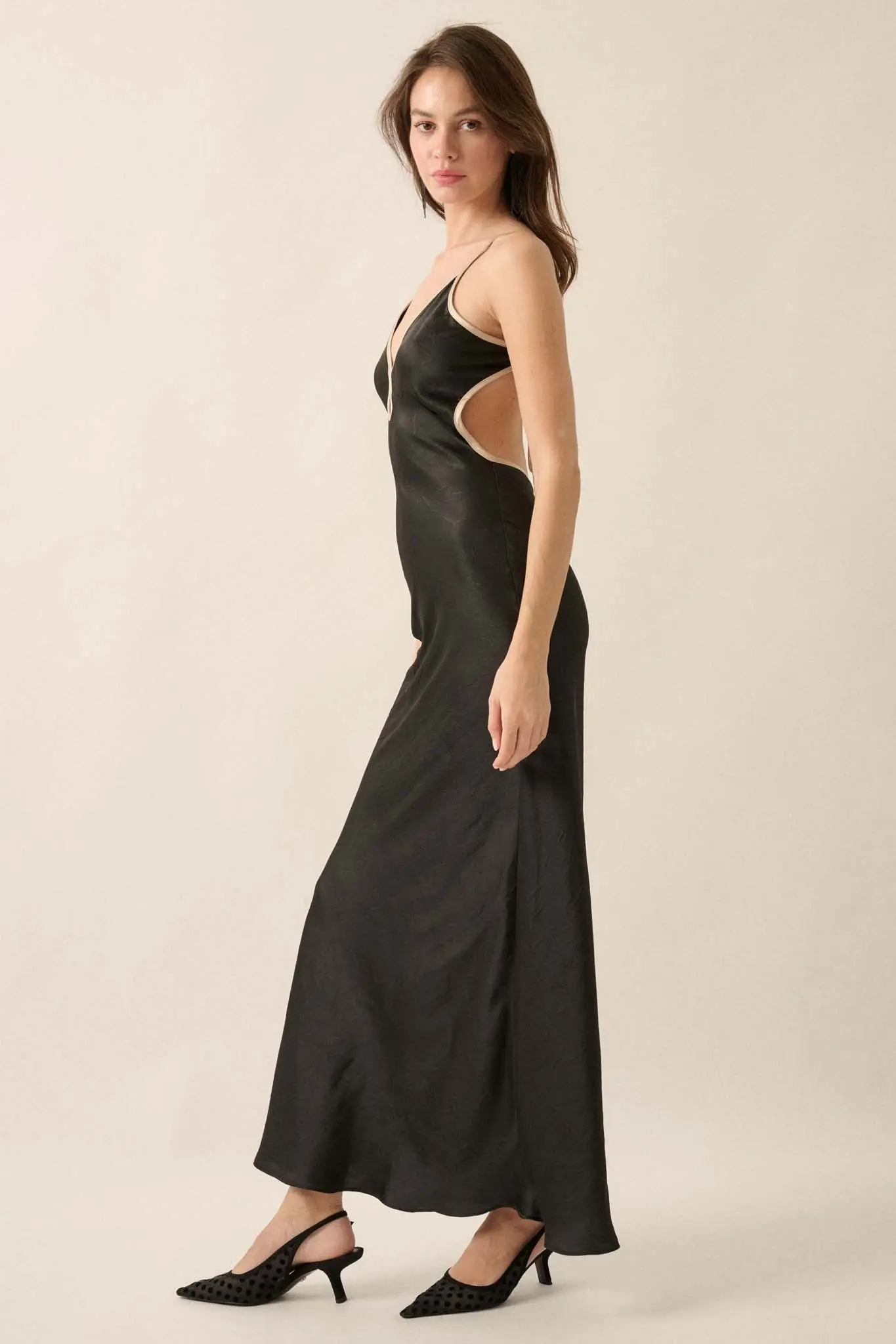 Silken Touch Textured Satin Open-Back Maxi Dress - Image 11