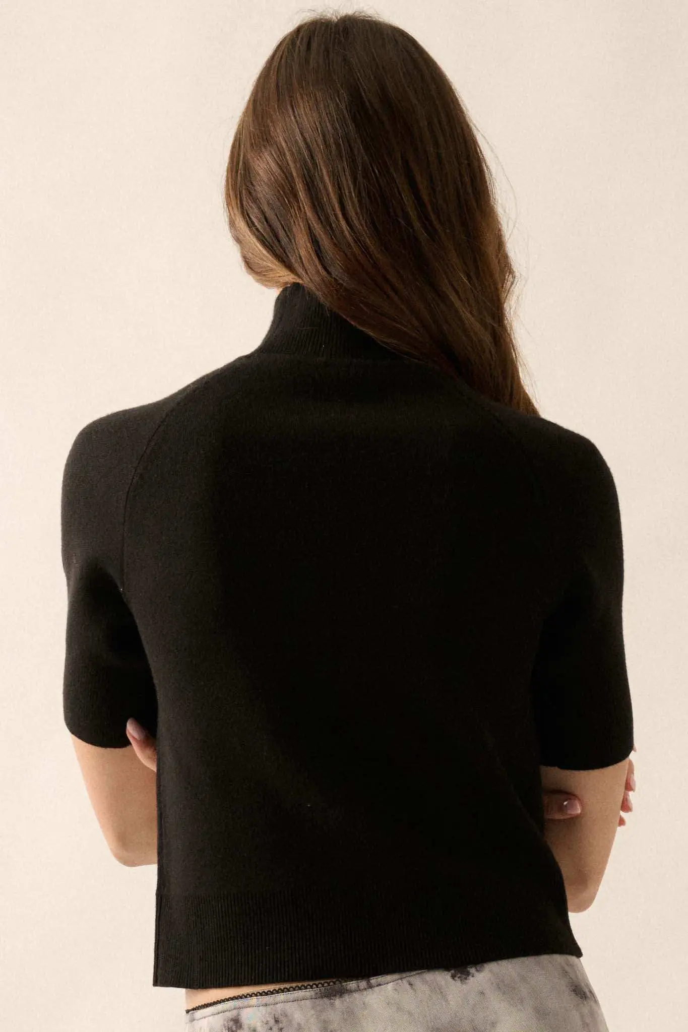 Simple Pleasures Short-Sleeve Mock-Neck Sweater - Image 8