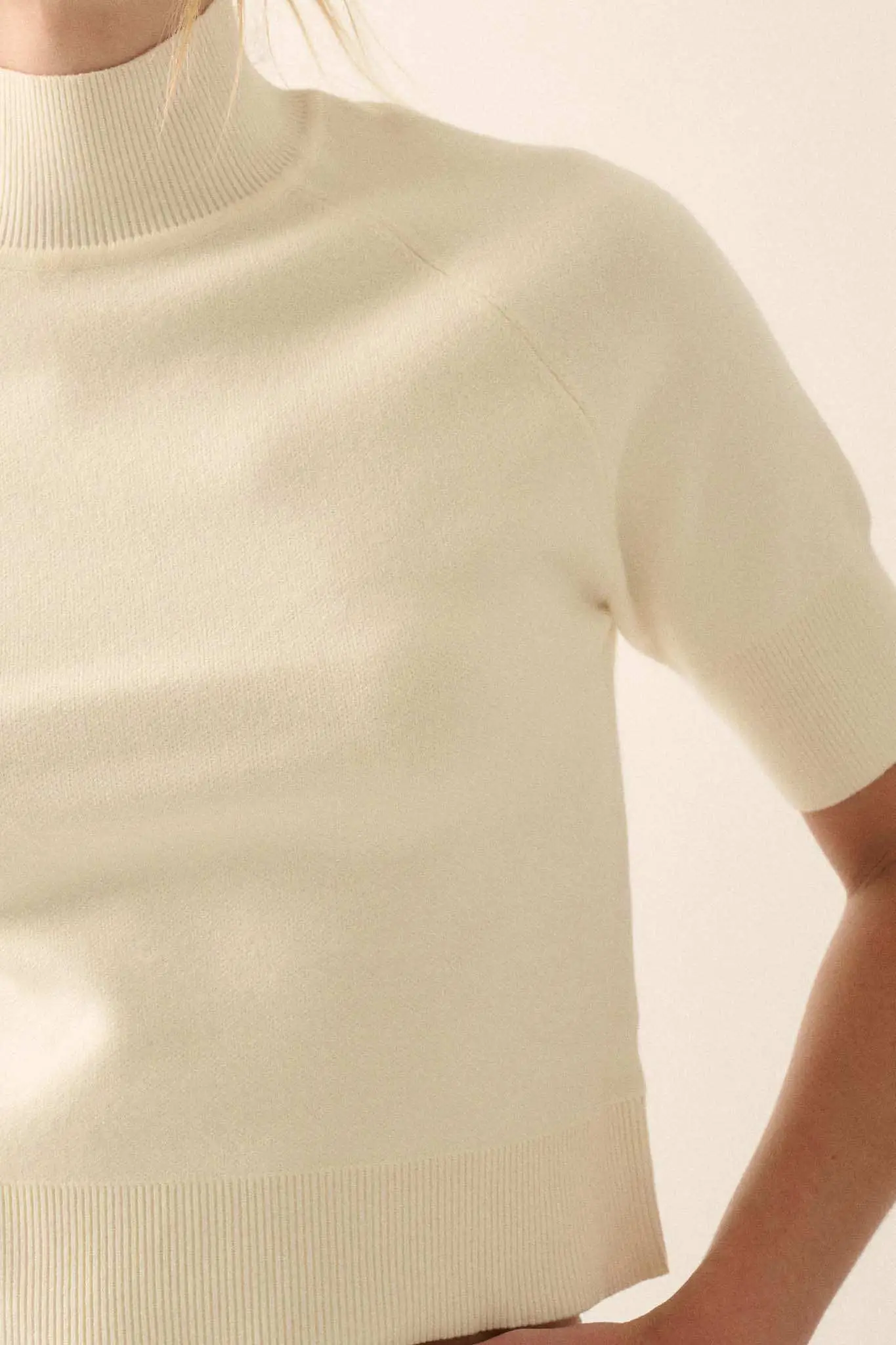 Simple Pleasures Short-Sleeve Mock-Neck Sweater - Image 9