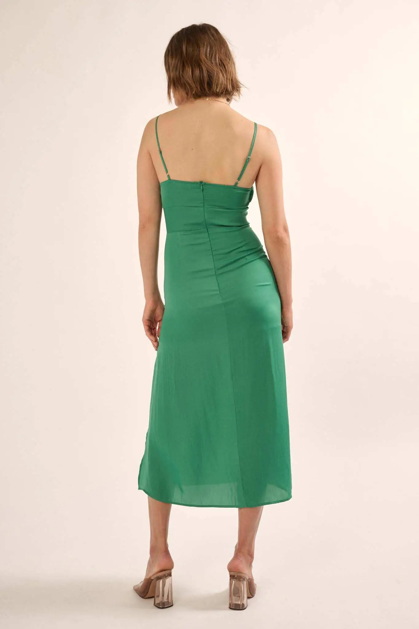 Simply Irresistible Satin Cowl Neck Corset Slip Dress - Image 6
