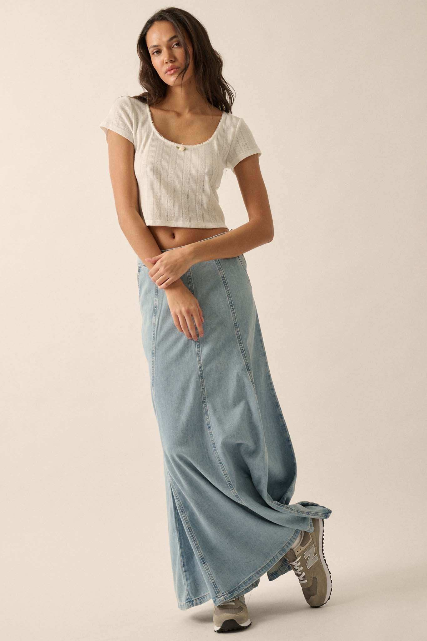 Simply Sweet Cropped Pointelle Baby Tee - Image 9