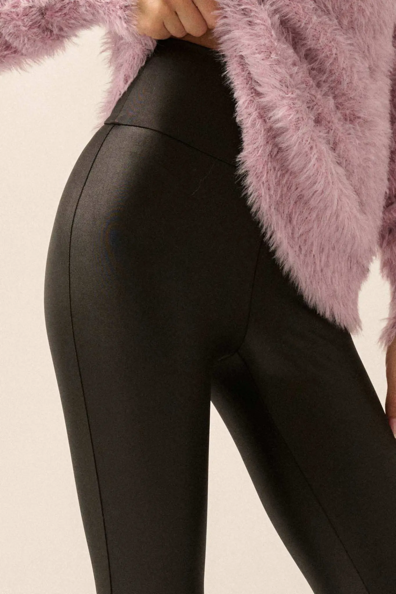 Sleek It Up Liquid Leather Stirrup Leggings - Image 3