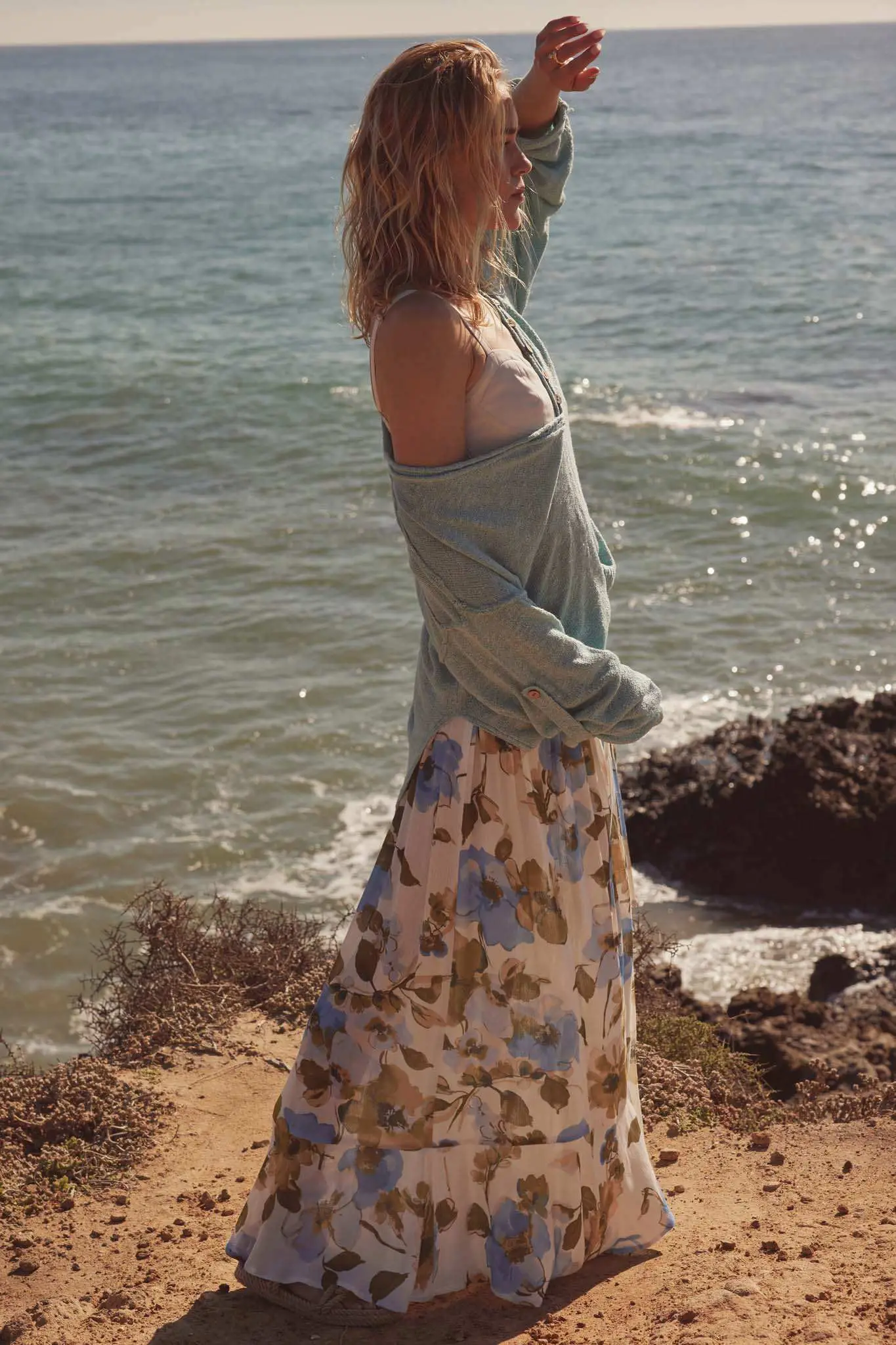 Slow Your Roll Exposed-Seam Roll-Up Henley Sweater - Image 2