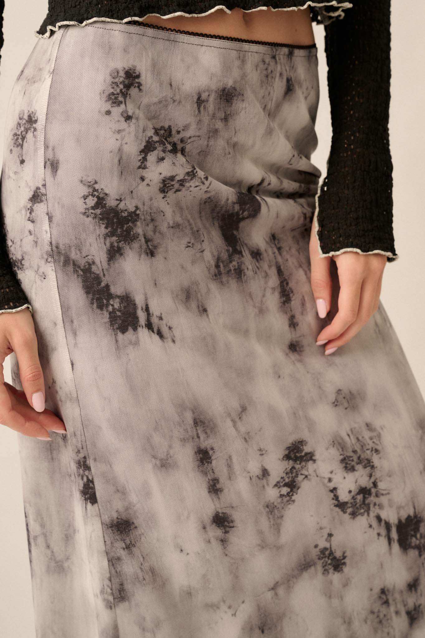 Smoke on the Water Tie-Dye Mesh Maxi Skirt - Image 12