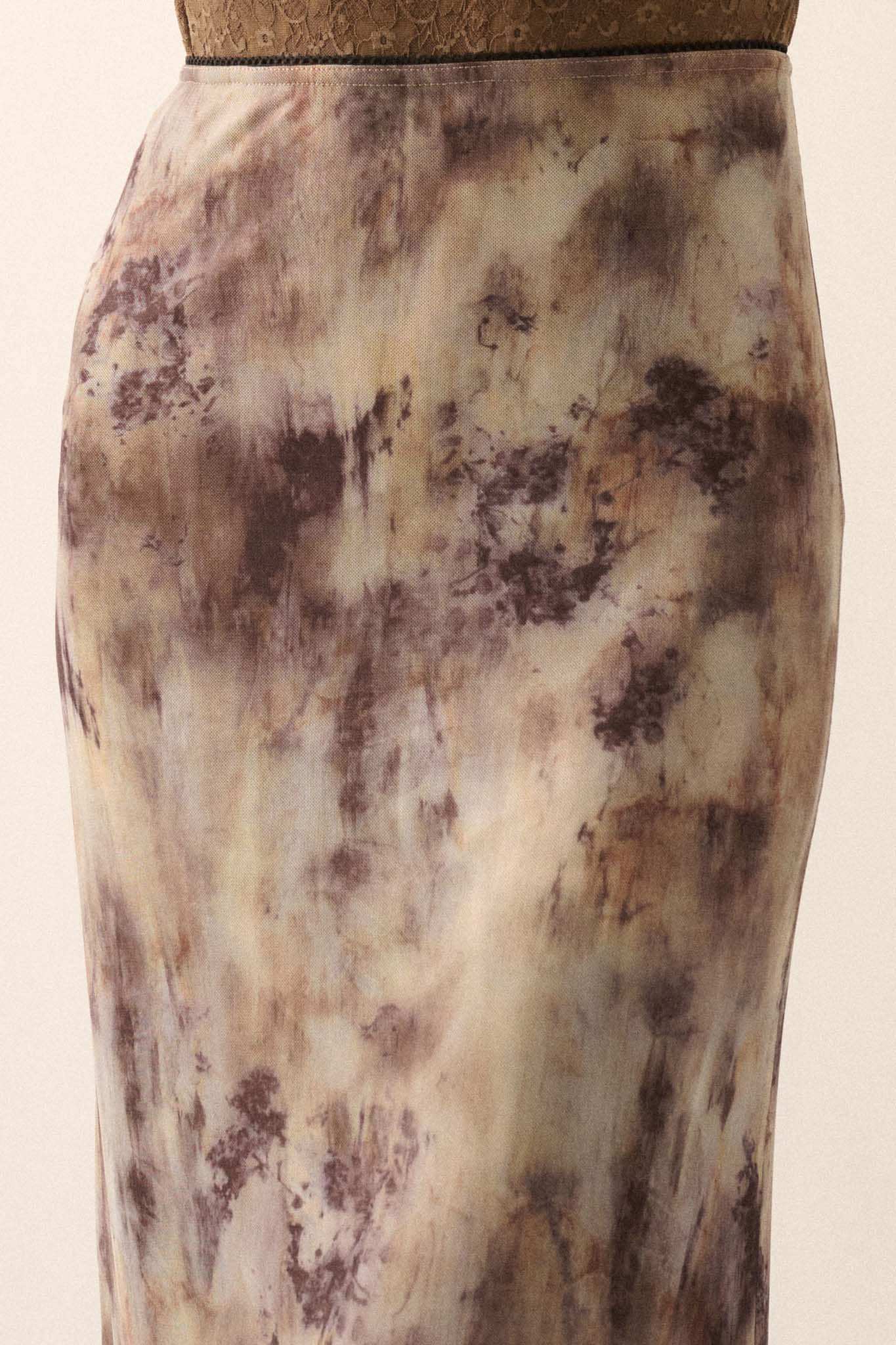 Smoke on the Water Tie-Dye Mesh Maxi Skirt - Image 6