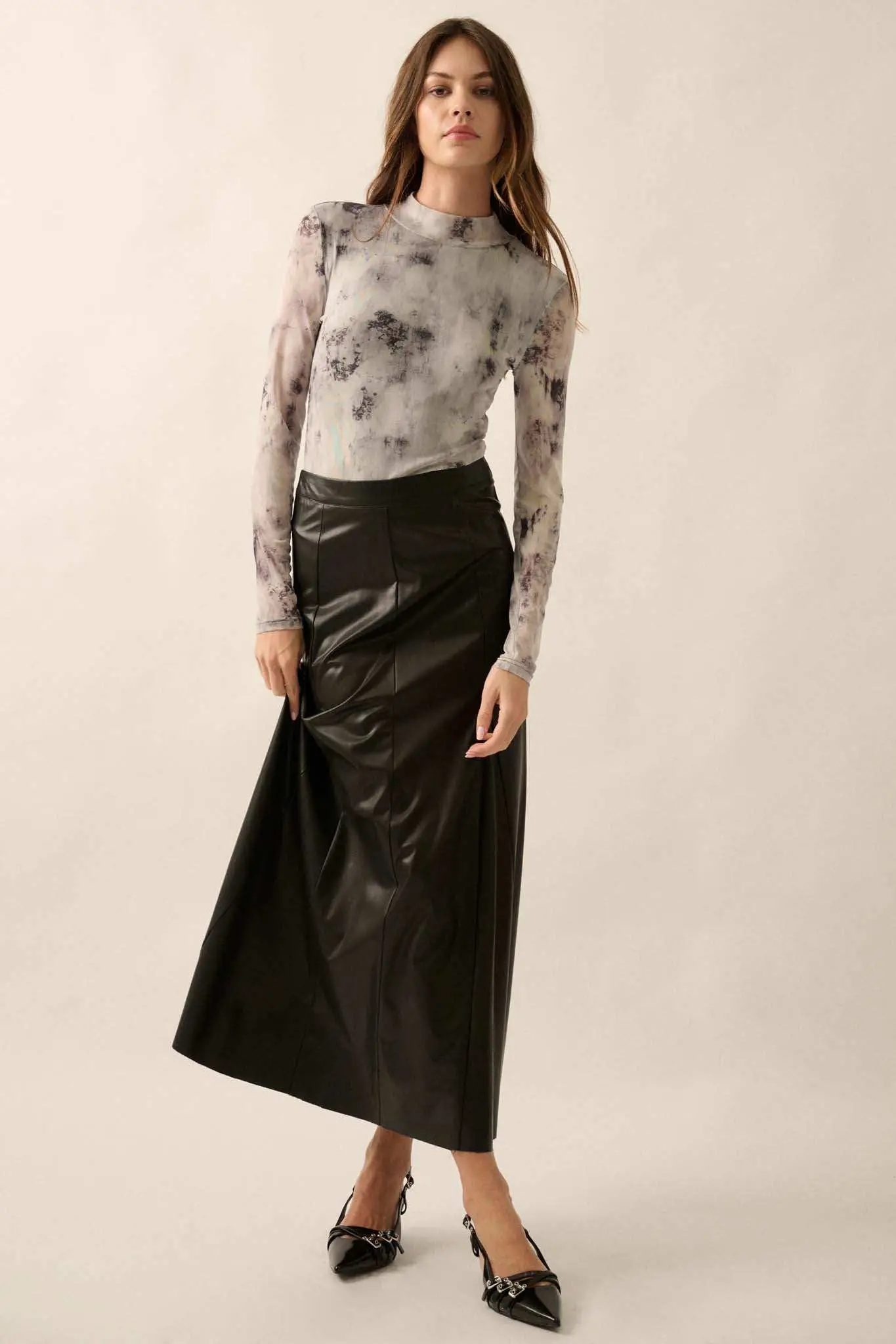 Smokeshow Tie-Dye Mesh Mock Neck Bodysuit - Image 4