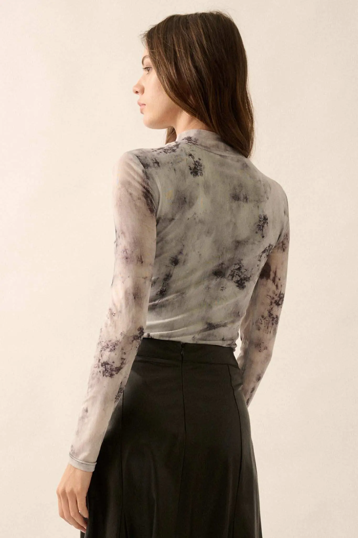 Smokeshow Tie-Dye Mesh Mock Neck Bodysuit - Image 6