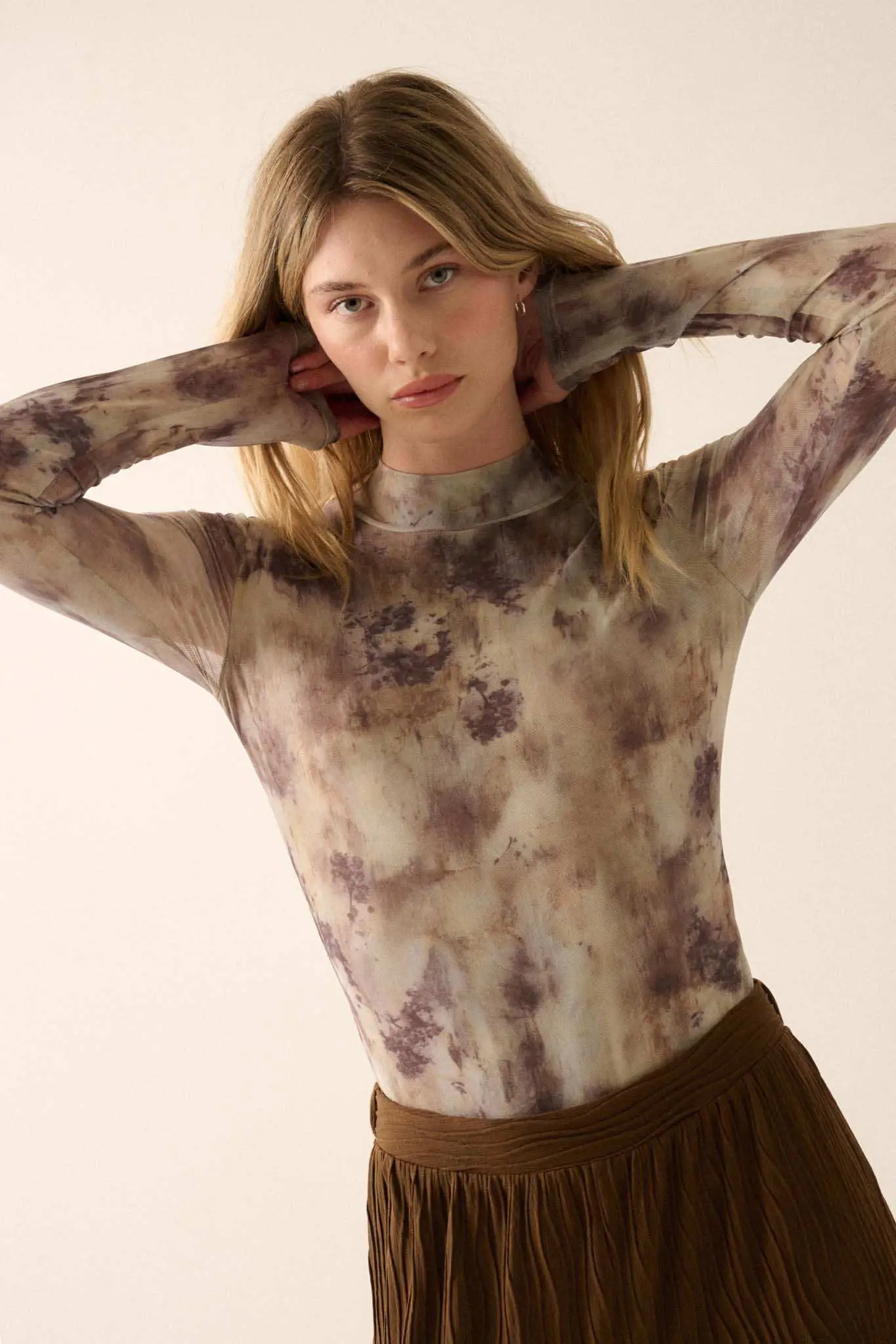 Smokeshow Tie-Dye Mesh Mock Neck Bodysuit - Image 9