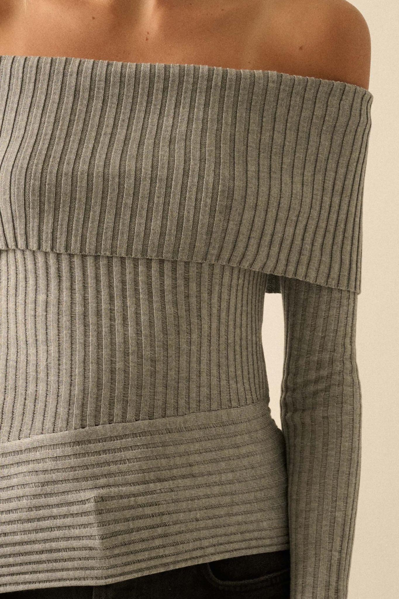 So Fine Semi-Sheer Rib-Knit Foldover Top - Image 11