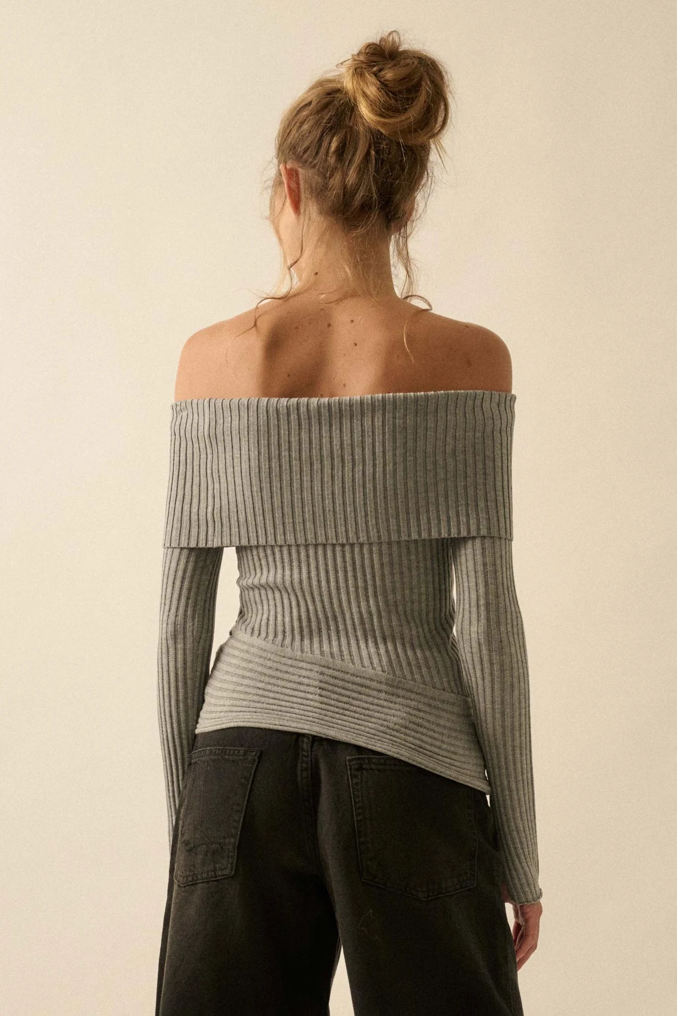 So Fine Semi-Sheer Rib-Knit Foldover Top - Image 15