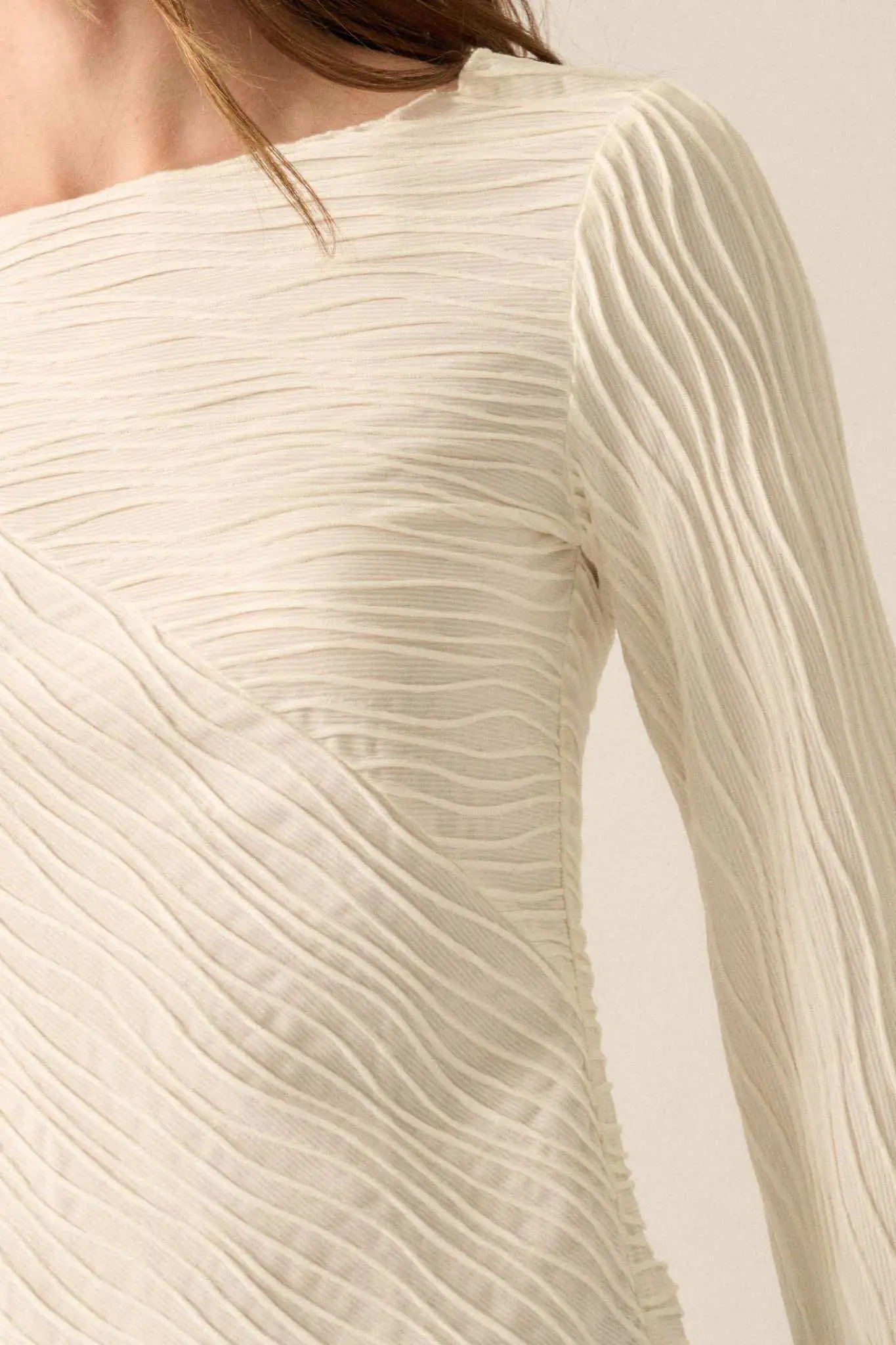 So It Flows Wavy Ribbed-Knit Asymmetrical Top - Image 14