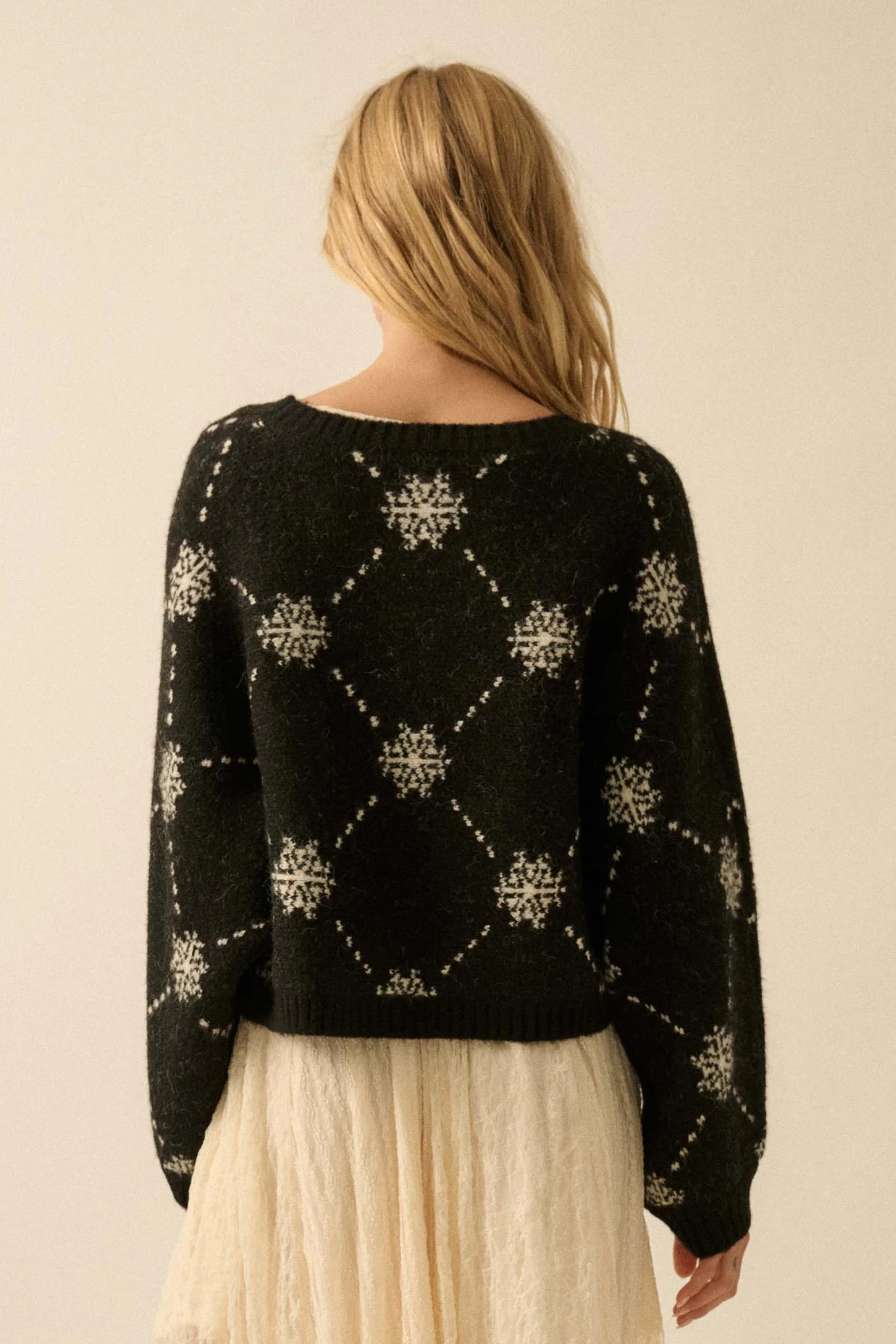 Soft as Snow Button-Front Snowflake Cardigan - Image 15