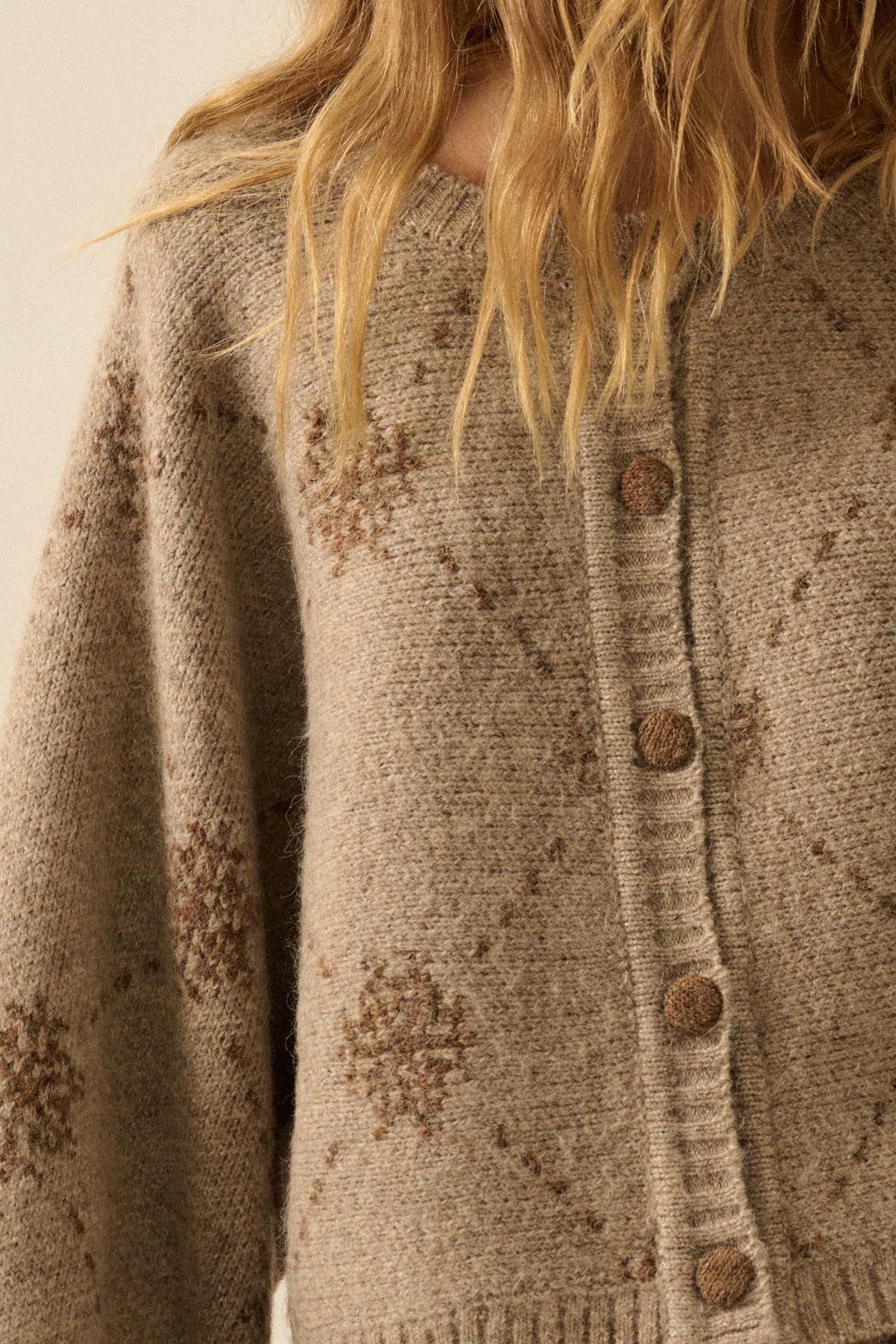 Soft as Snow Button-Front Snowflake Cardigan - Image 5