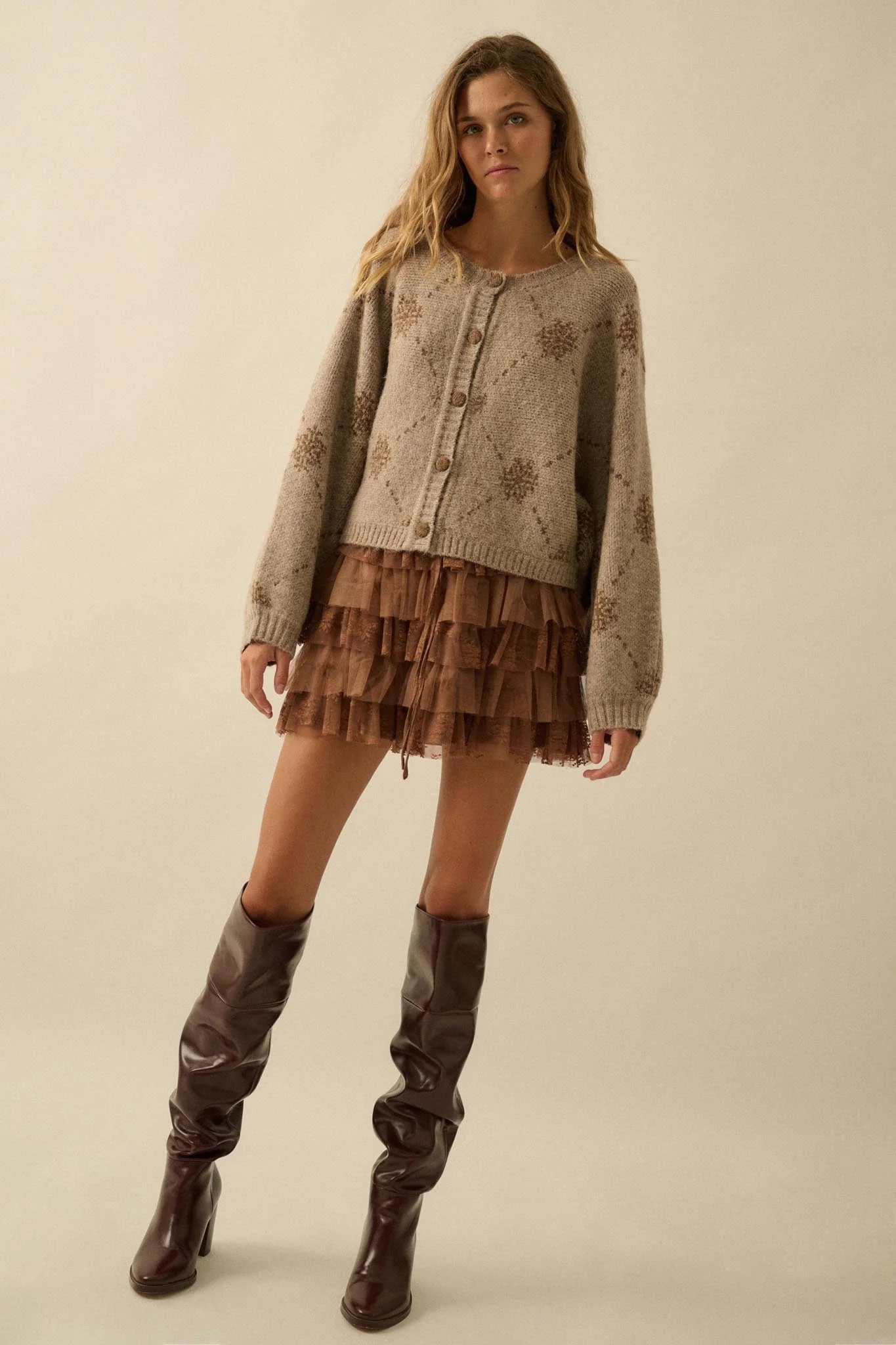 Soft as Snow Button-Front Snowflake Cardigan - Image 7