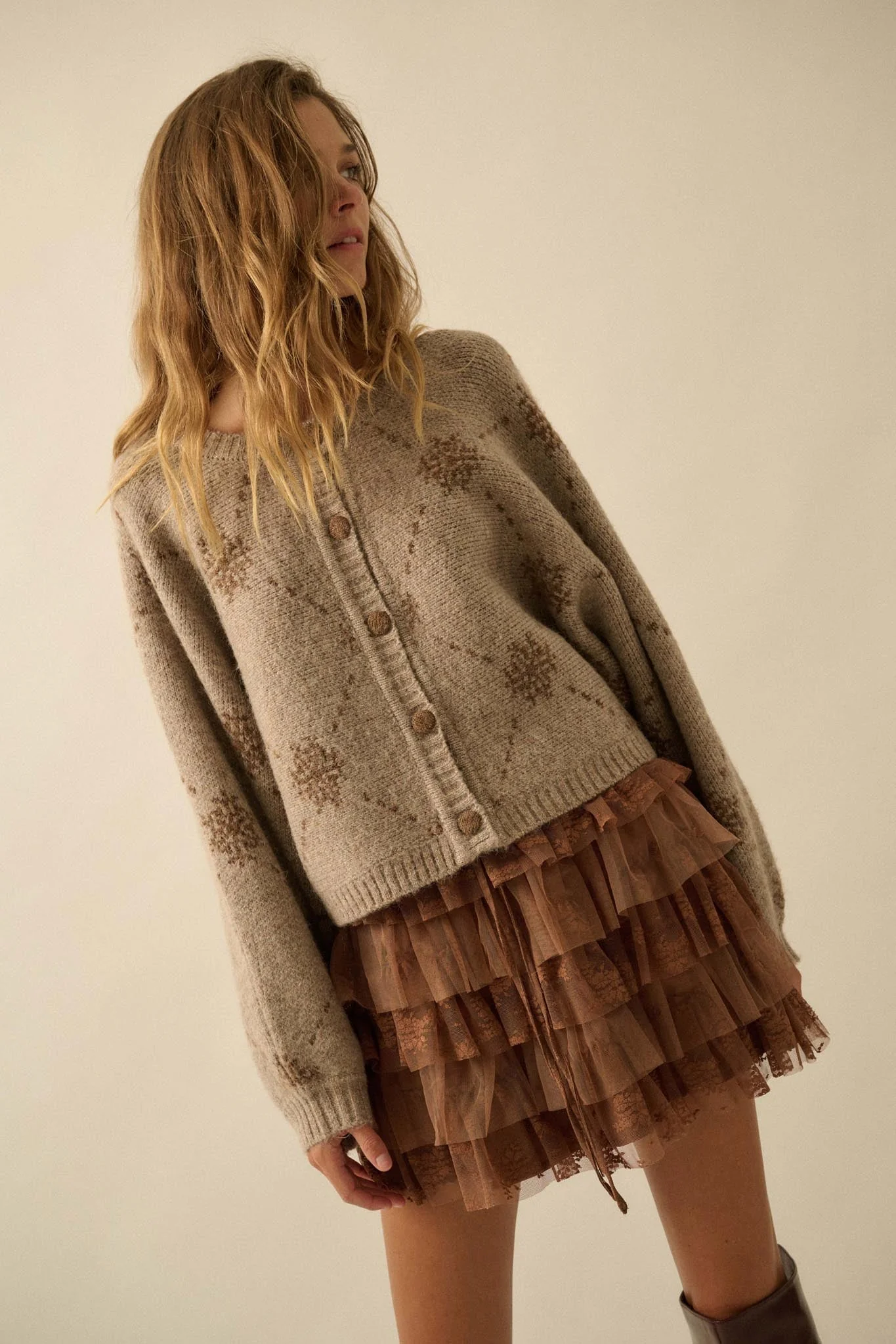 Soft as Snow Button-Front Snowflake Cardigan - Image 8