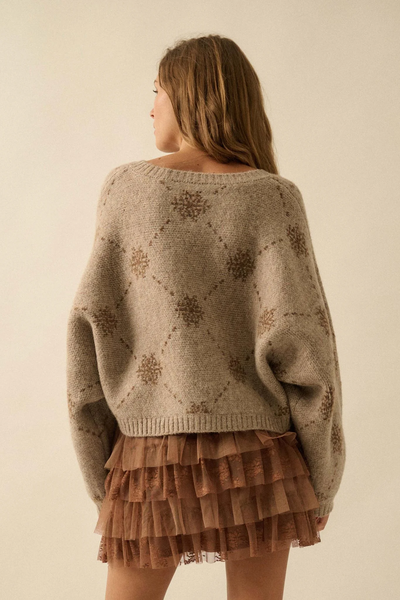 Soft as Snow Button-Front Snowflake Cardigan - Image 9