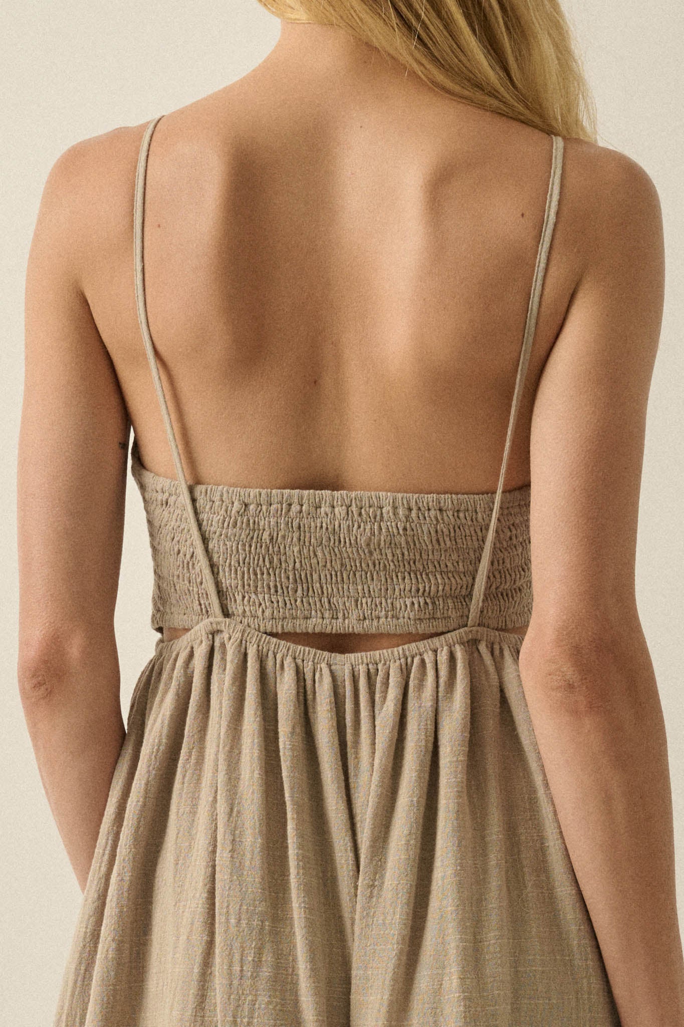 Soft Breeze Cotton Gauze Tiered Halter Maxi Dress - Image 16