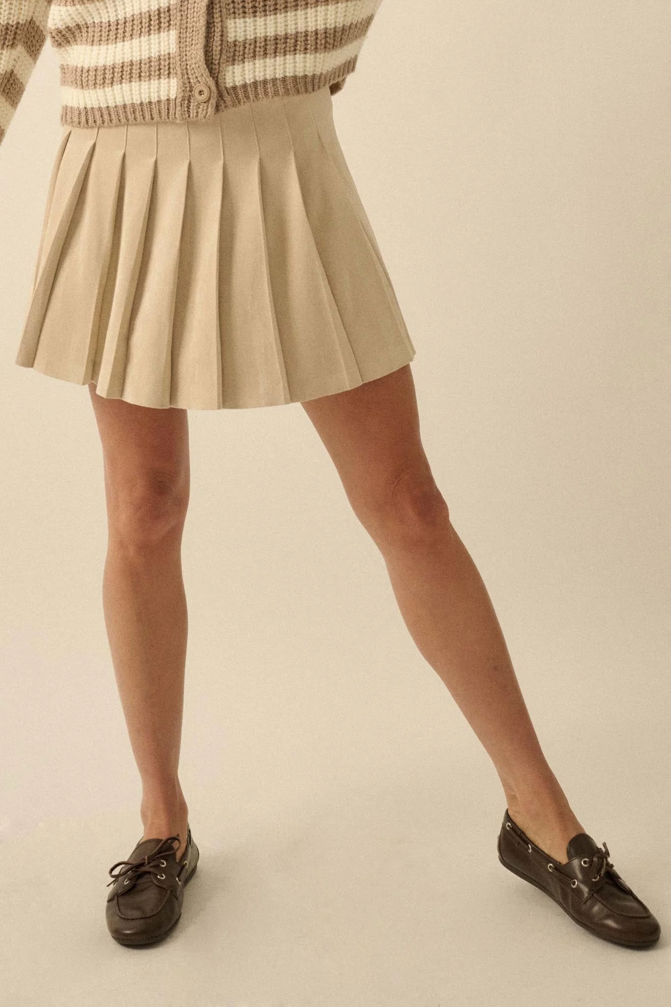 Soft Serve Vegan Suede Pleated Mini Skirt - Image 17