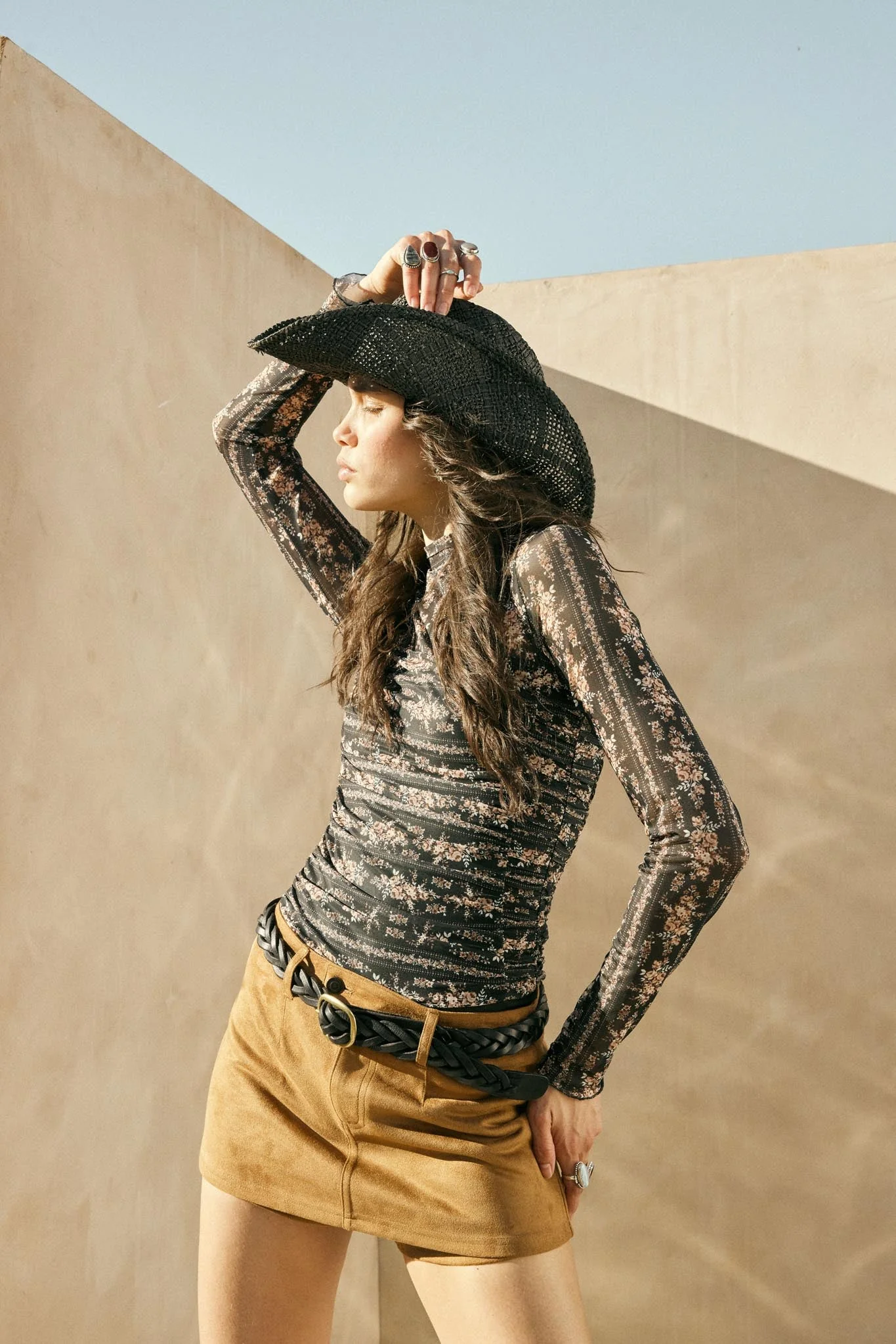 Soft Touch Vegan Suede Mini Skort - Image 3