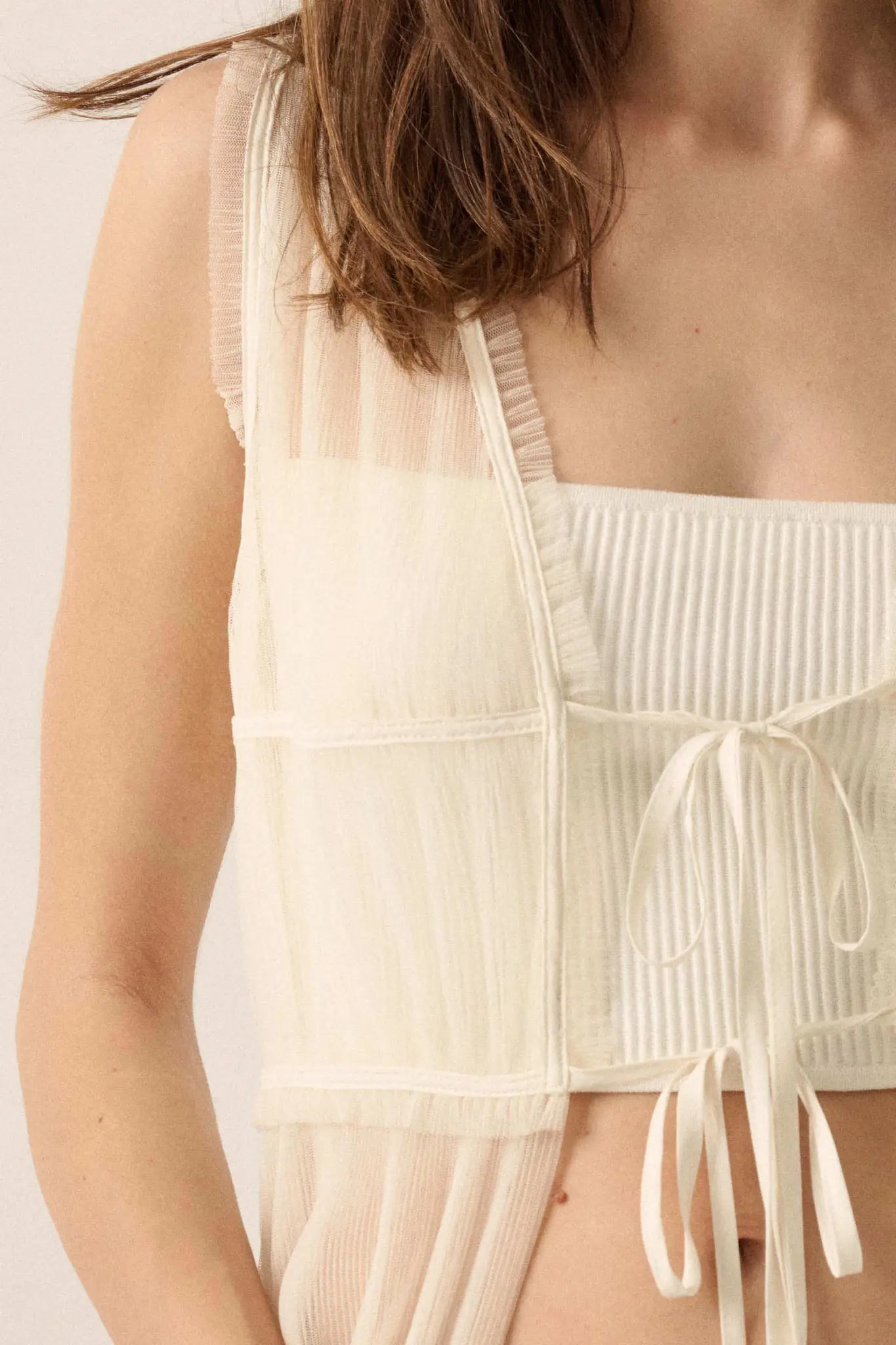 Softest Sigh Sheer Tulle Tie-Front Maxi Top - Image 5