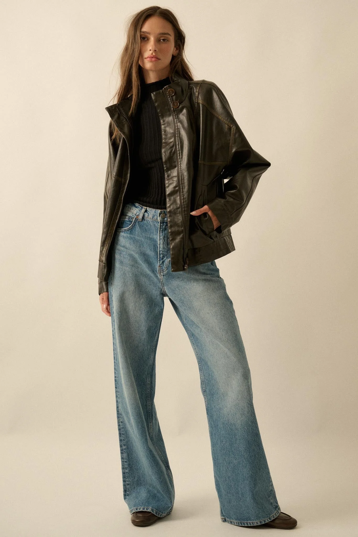 Soul Rider Vegan Leather Oversize Jacket - Image 14