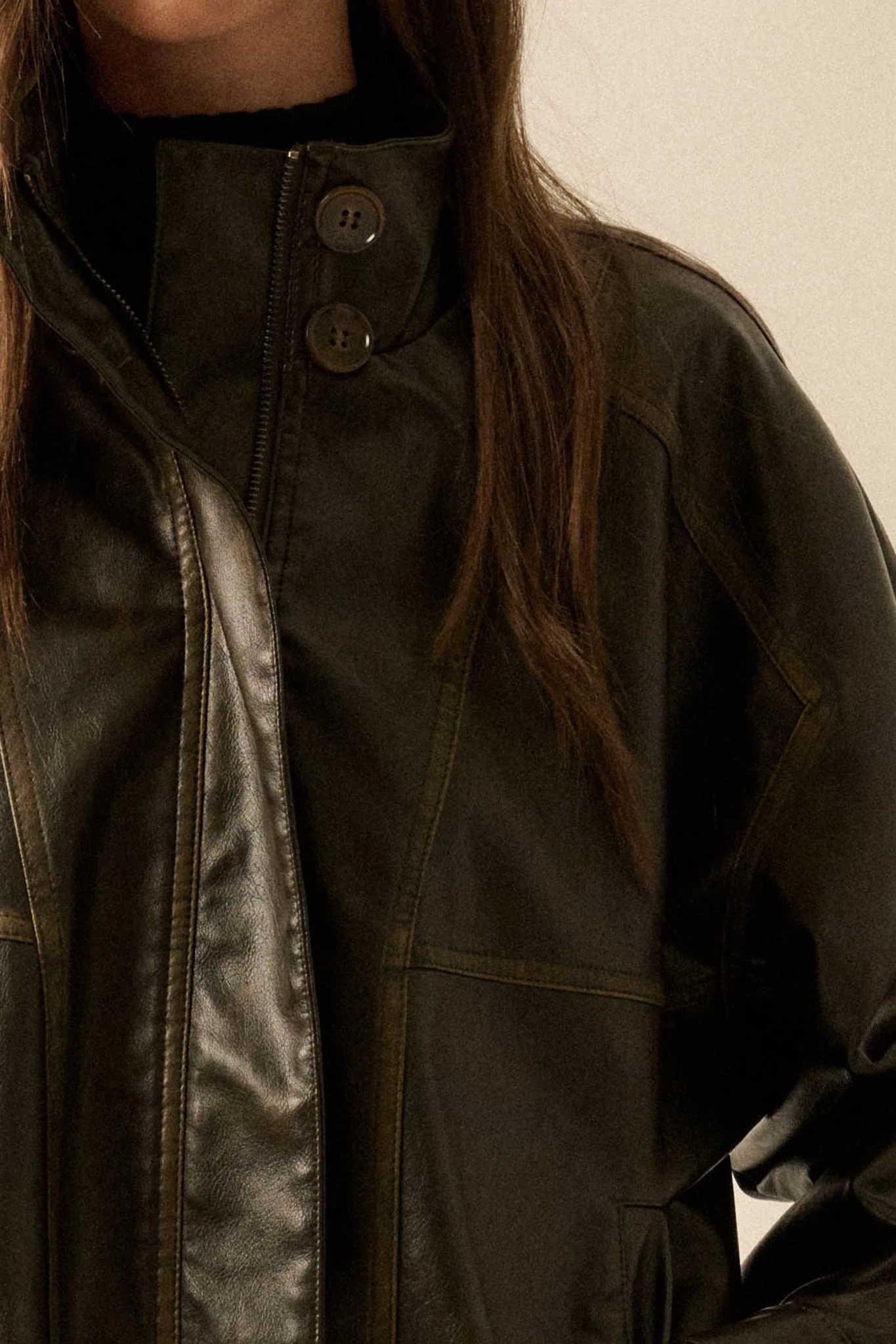 Soul Rider Vegan Leather Oversize Jacket - Image 15