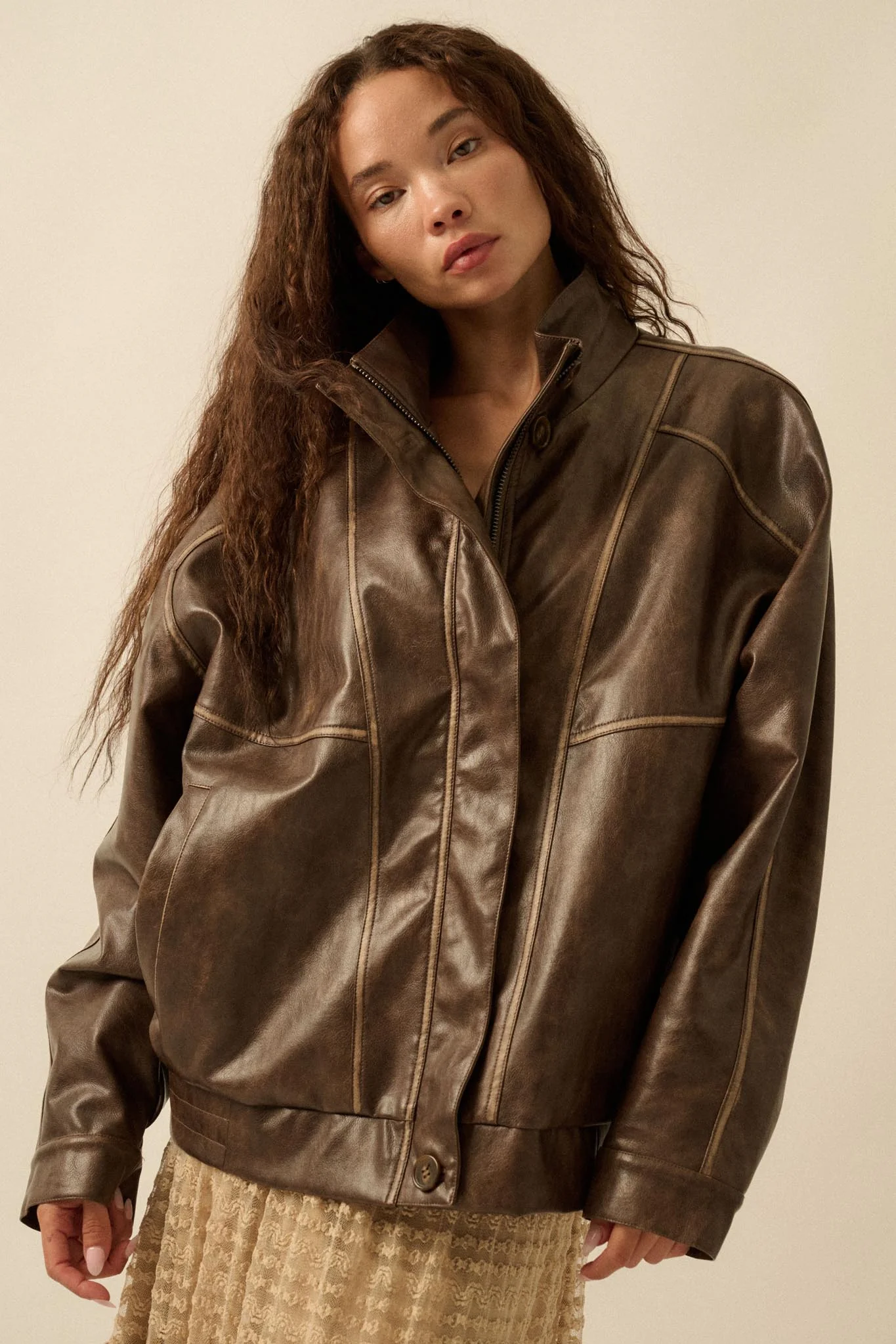 Soul Rider Vegan Leather Oversize Jacket - Image 4
