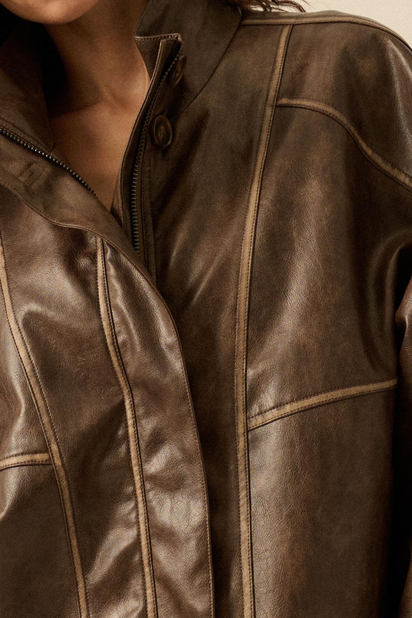 Soul Rider Vegan Leather Oversize Jacket - Image 6