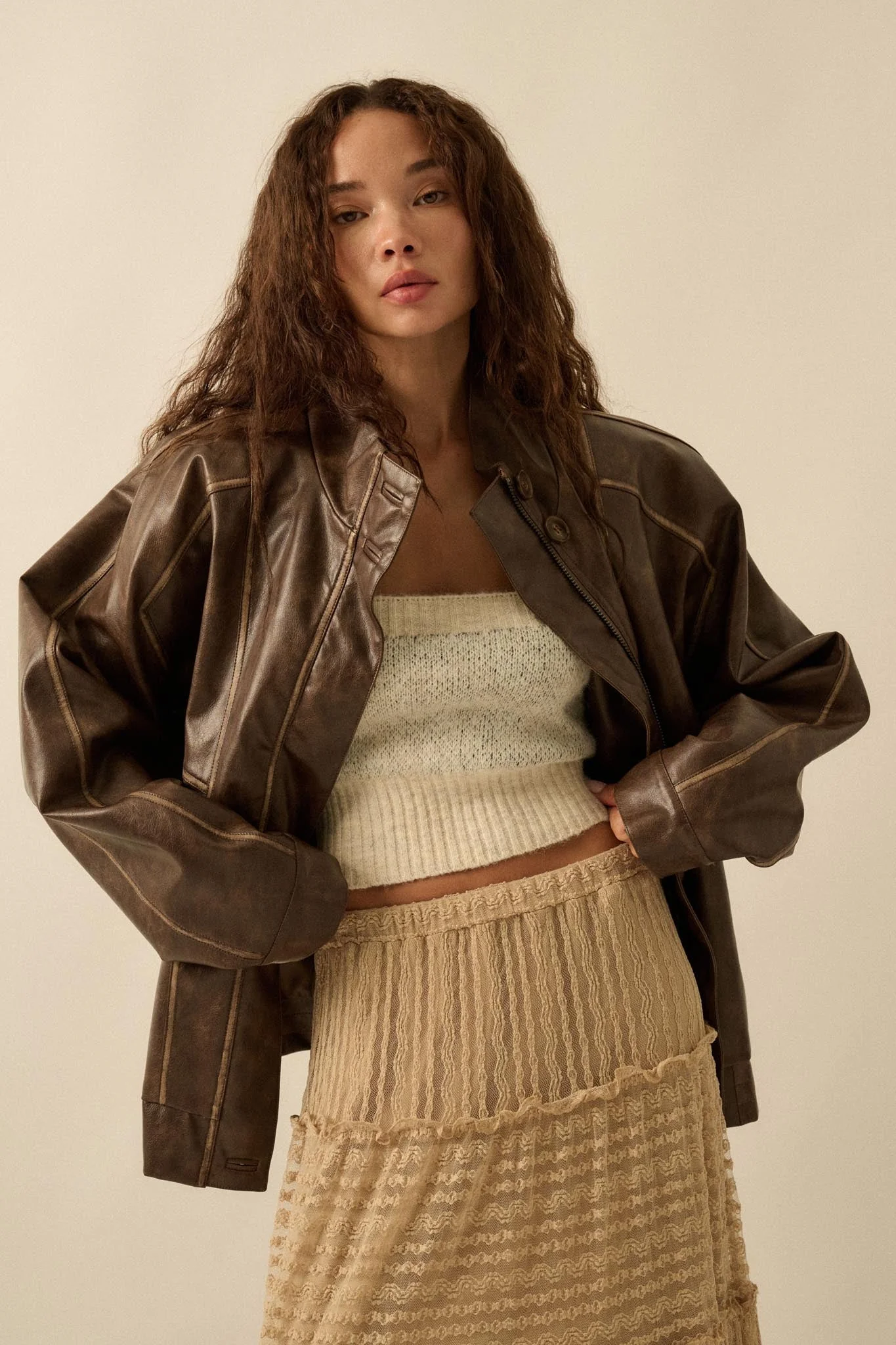 Soul Rider Vegan Leather Oversize Jacket - Image 7