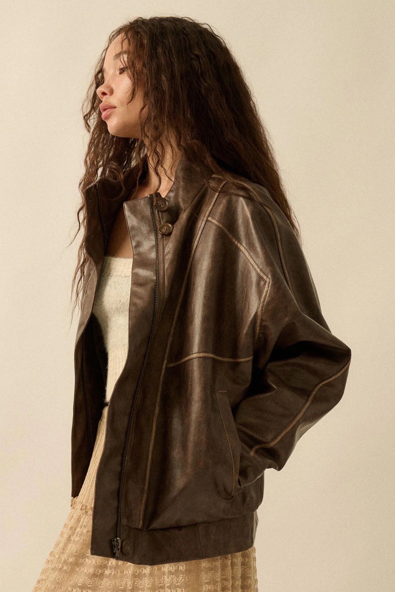 Soul Rider Vegan Leather Oversize Jacket - Image 8