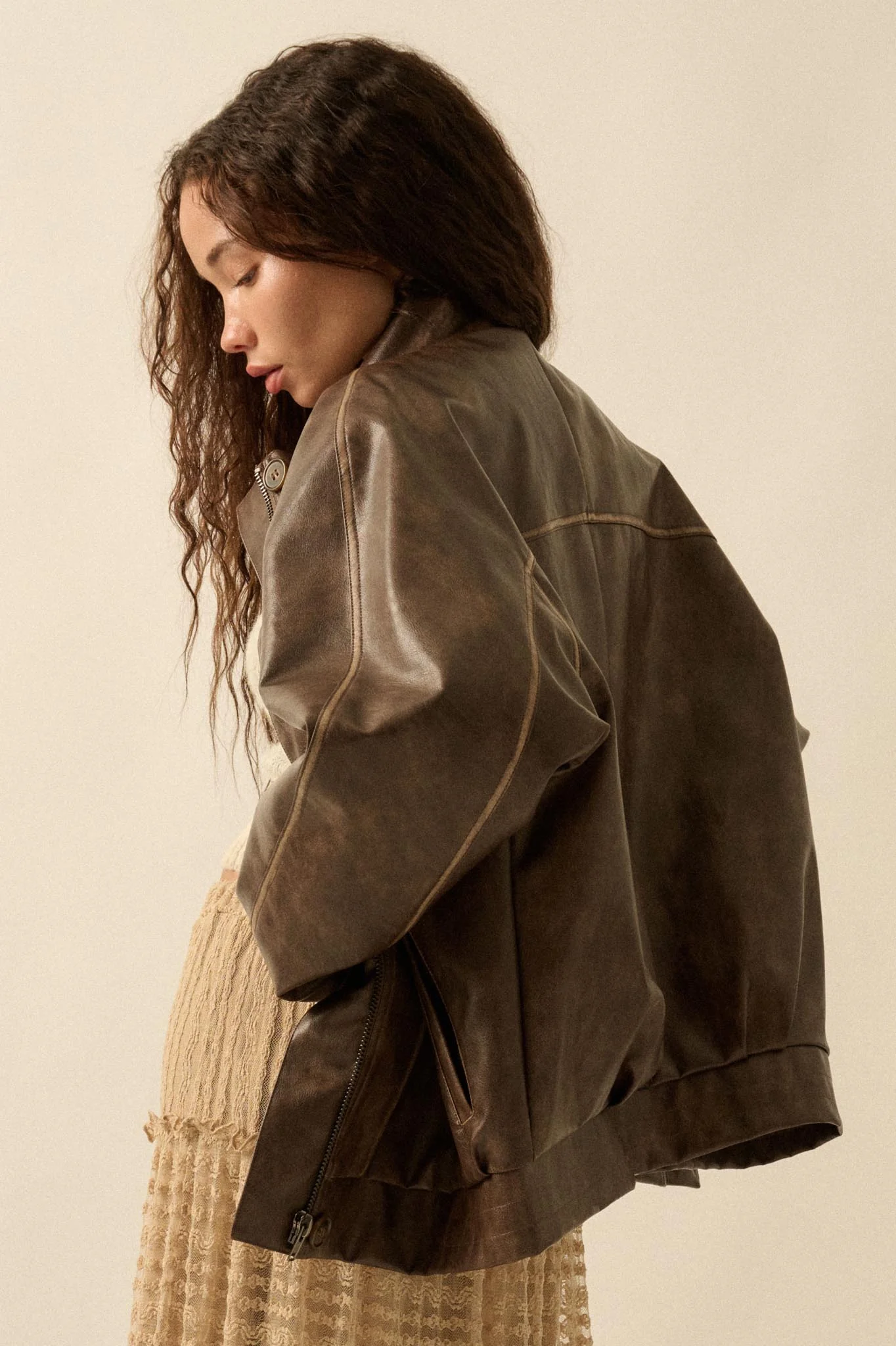 Soul Rider Vegan Leather Oversize Jacket - Image 9