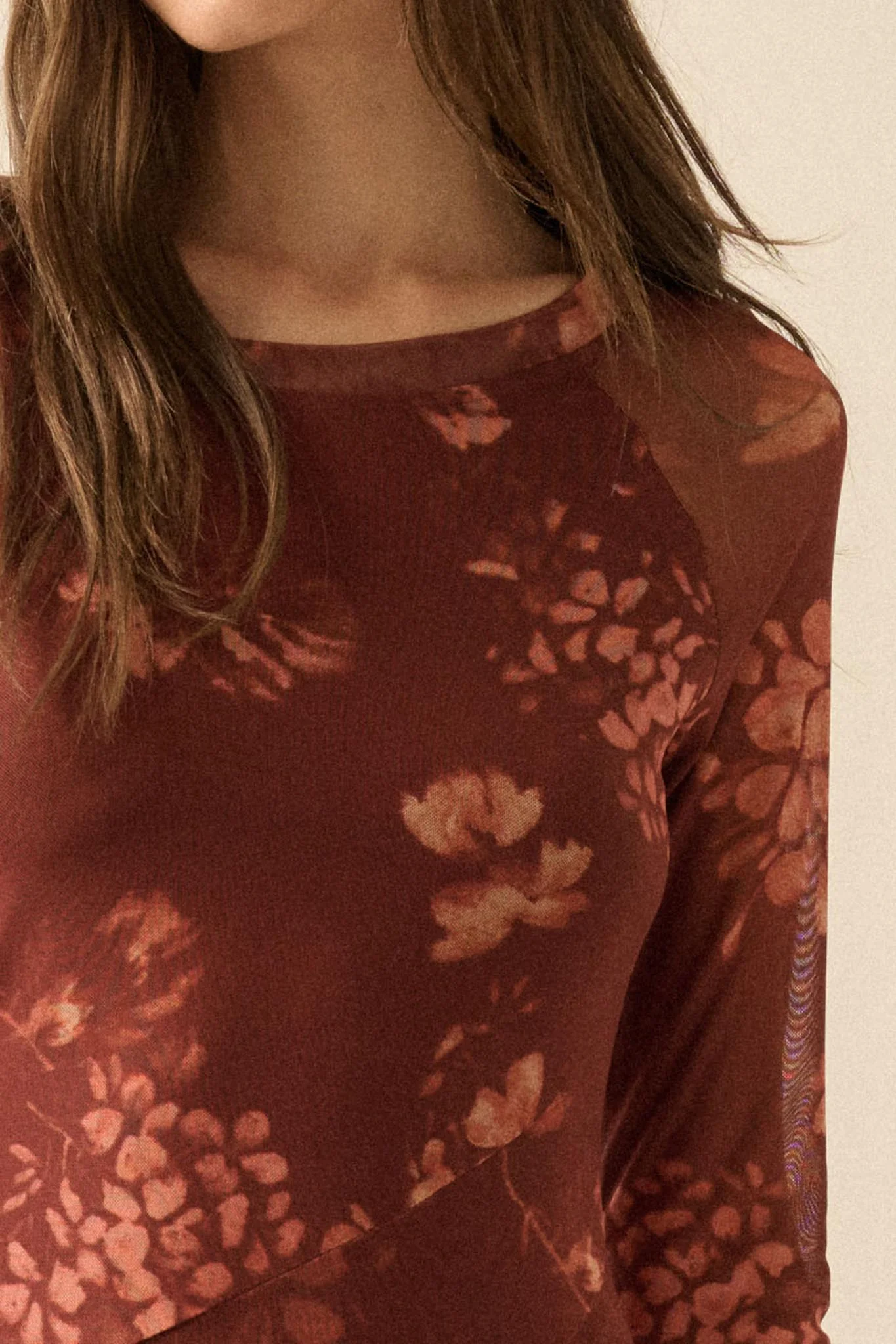 Spice of Life Floral Mesh Paneled Midi Dress - Image 4