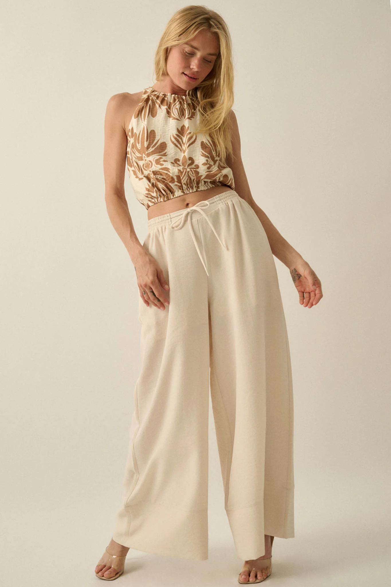 Splendid Harmony Ornate-Print Cropped Sleeveless Top - Image 5