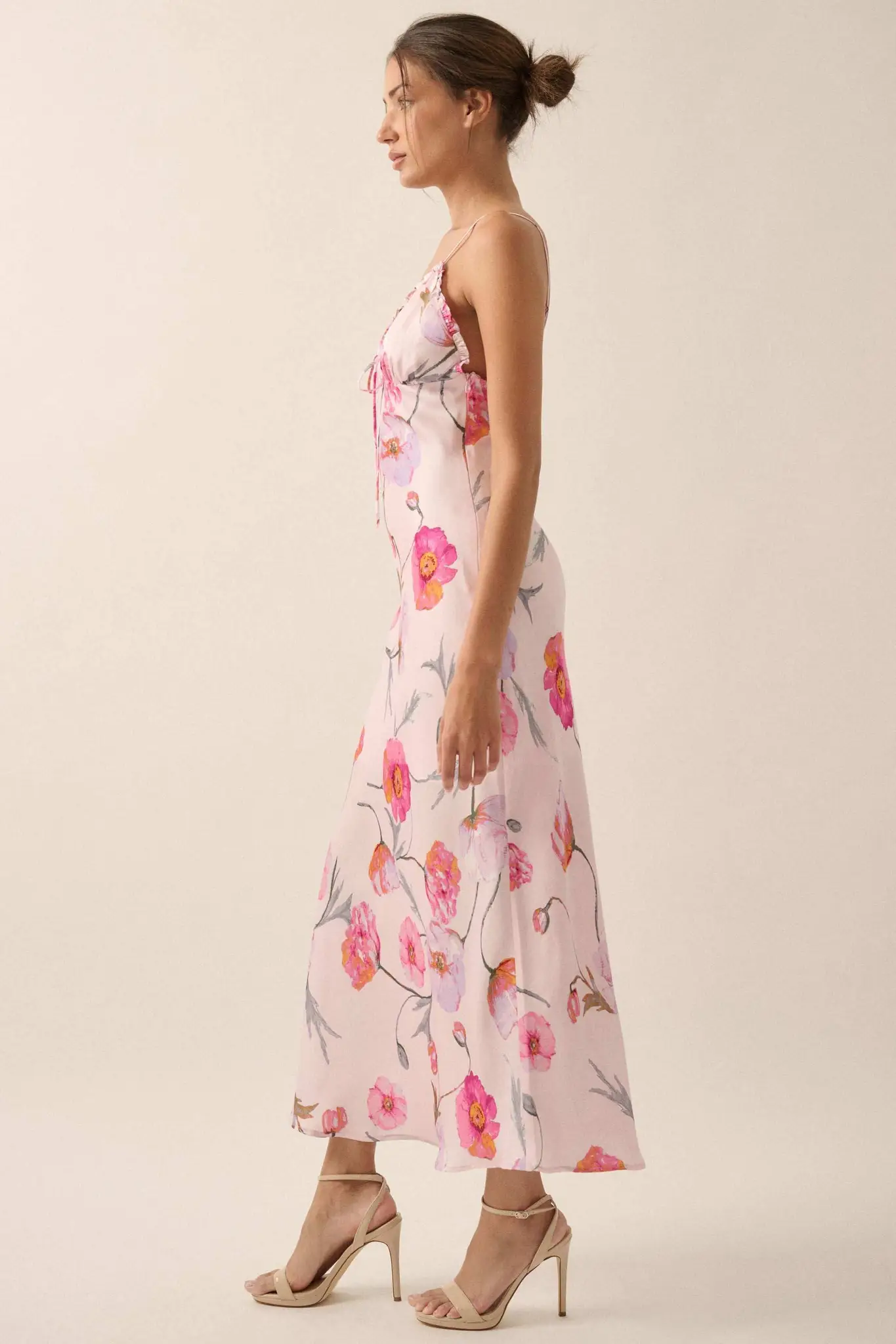 Spring Dream Floral Satin Maxi Slip Dress - Image 6