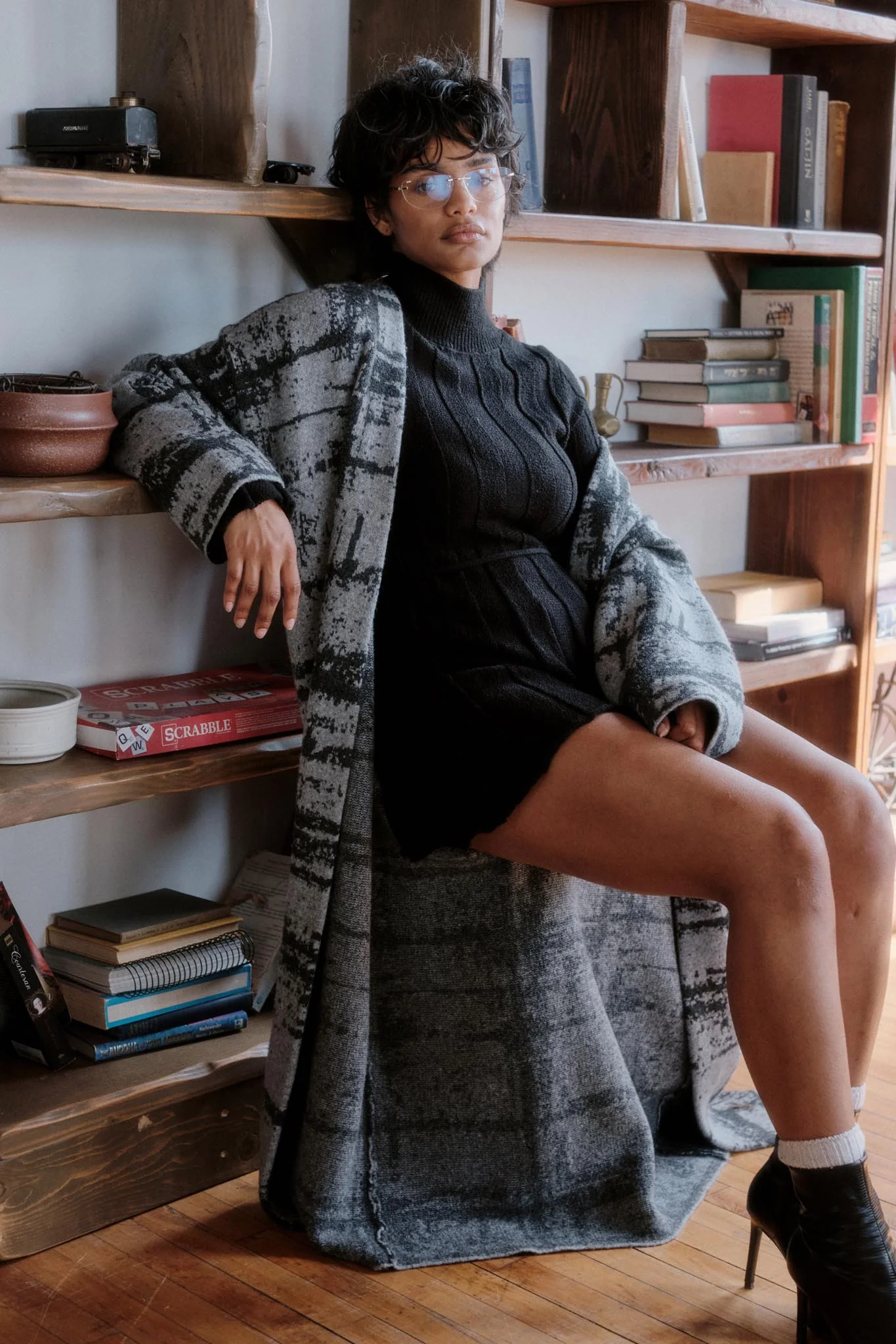 Square One Plaid Jacquard-Knit Duster Cardigan - Image 3