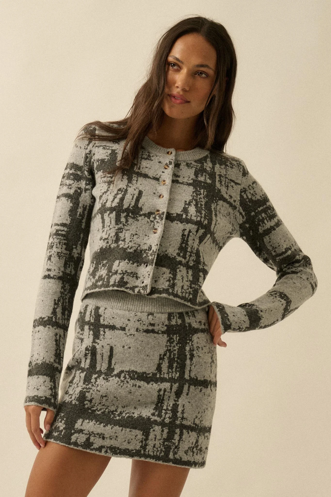 Squared Away Plaid Jacquard-Knit Mini Skort - Image 10
