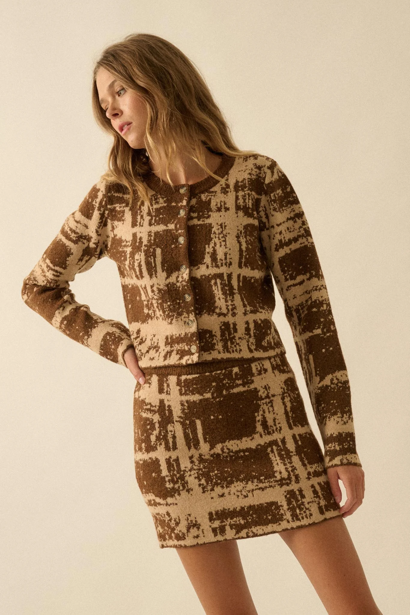 Squared Away Plaid Jacquard-Knit Mini Skort - Image 4