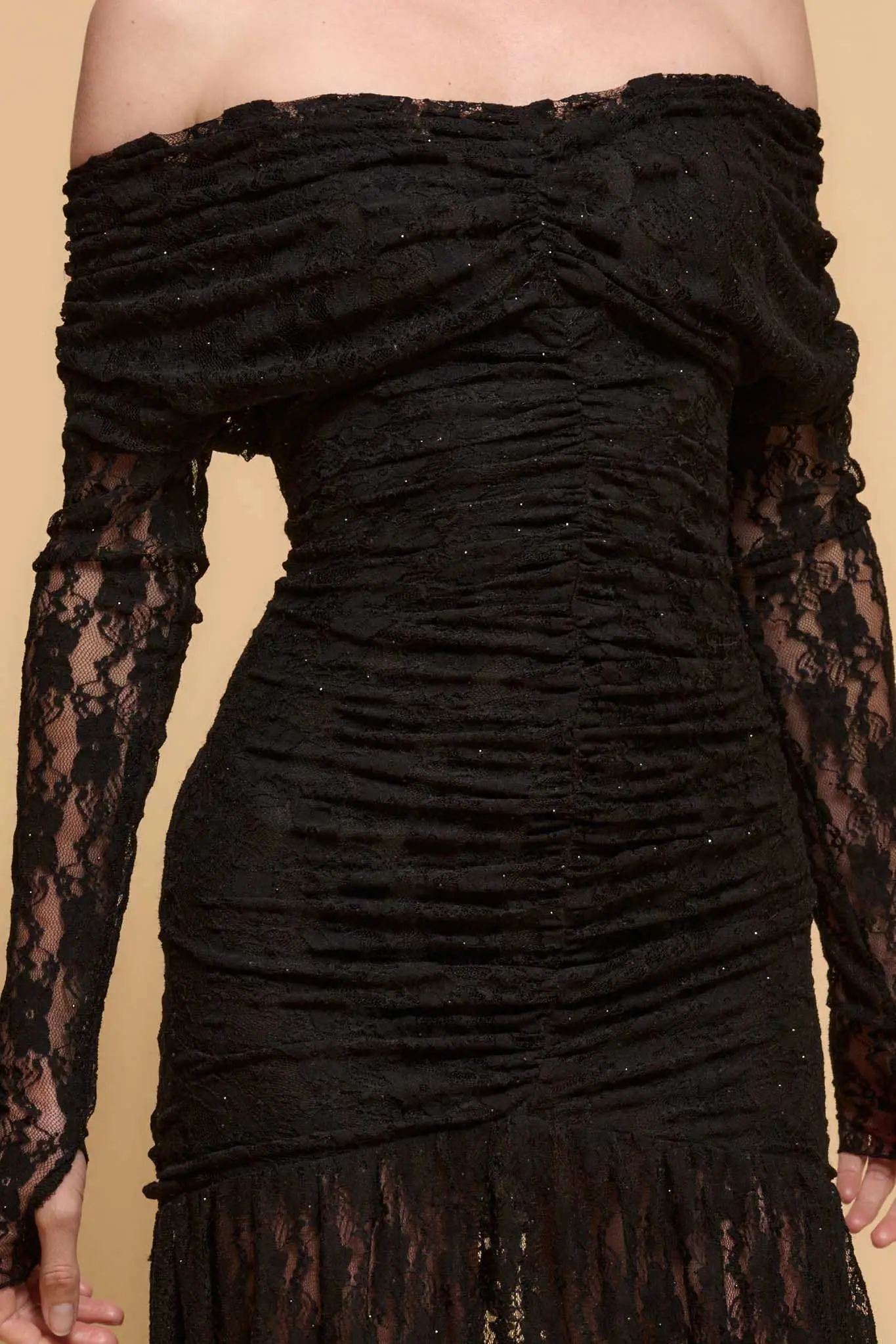 Starlit Romance Studded Lace Off-Shoulder Dress - Image 2