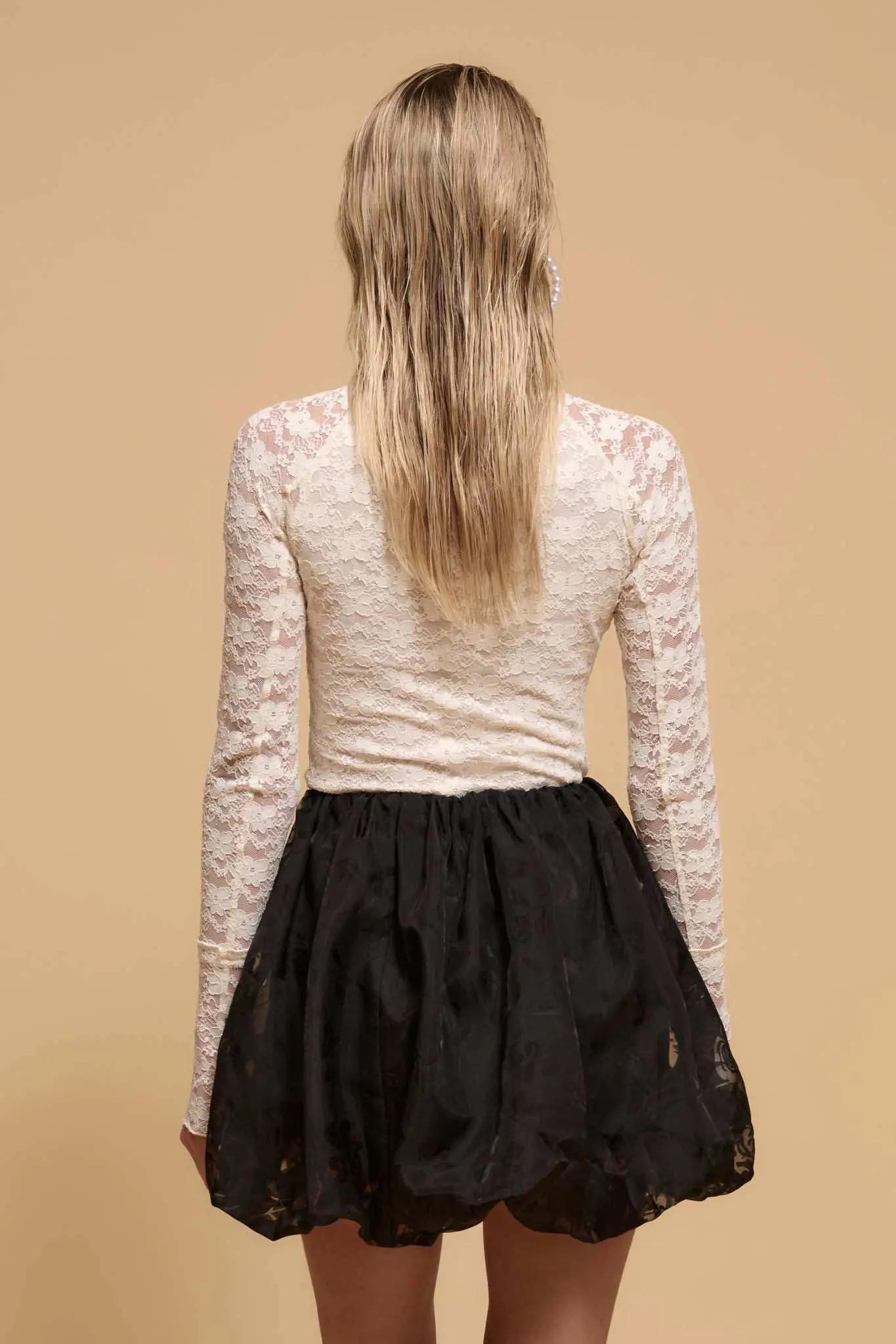 Starry Eyed Studded Floral Lace Mock-Neck Top - Image 13