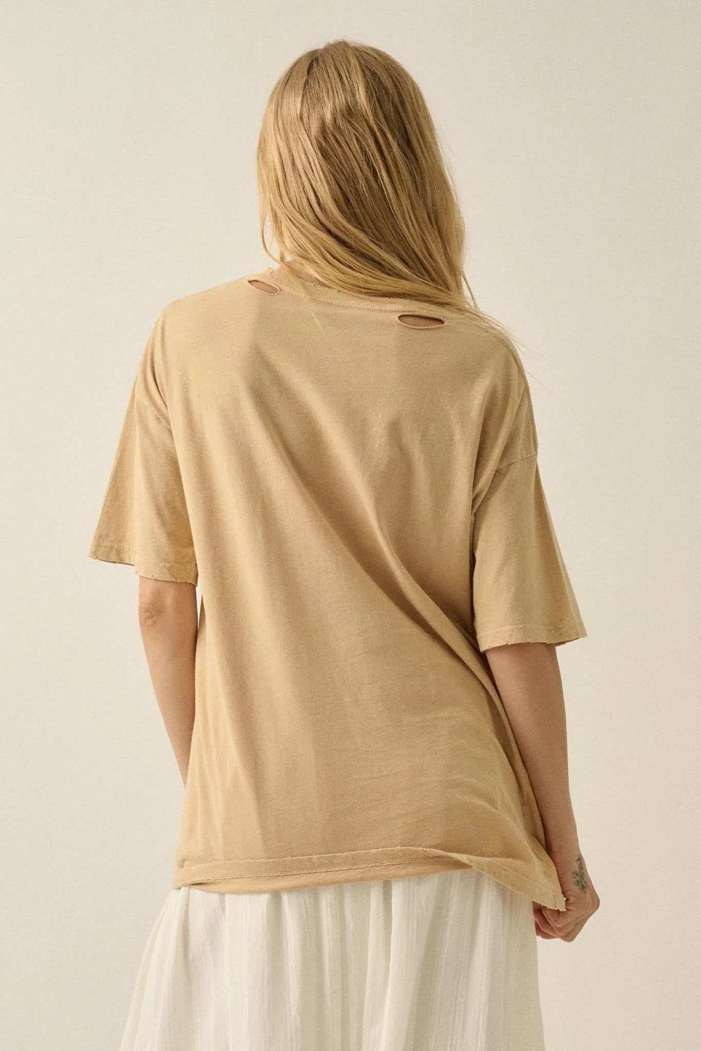 Starry Tiger Distressed Oversize Graphic Tee - Image 6