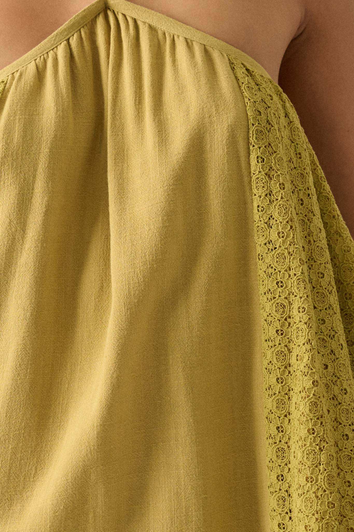 Starting Fresh Lace-Panel Mini Halter Swing Dress - Image 15