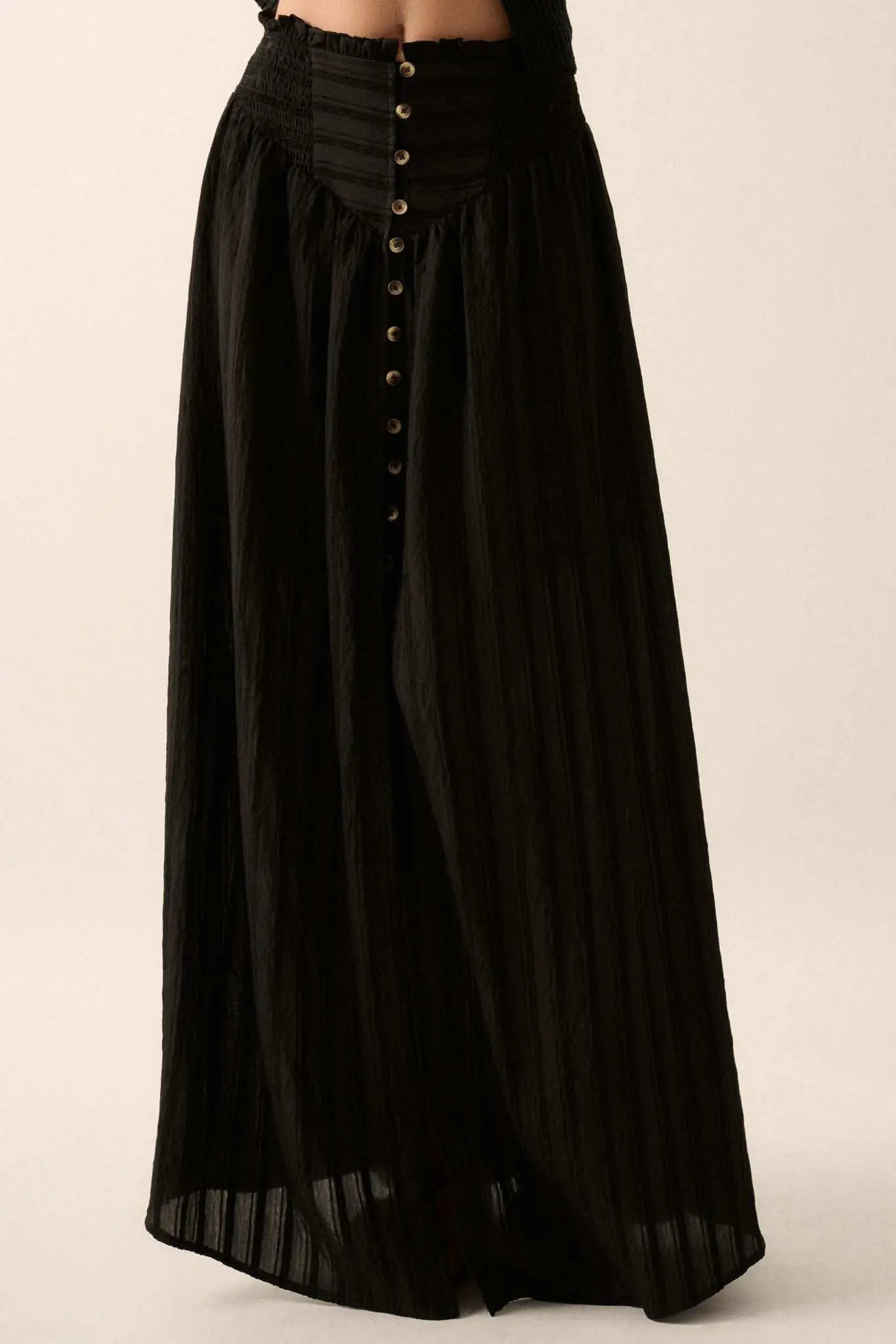 Starting Now Tonal-Stripe Button-Front Maxi Skirt - Image 11