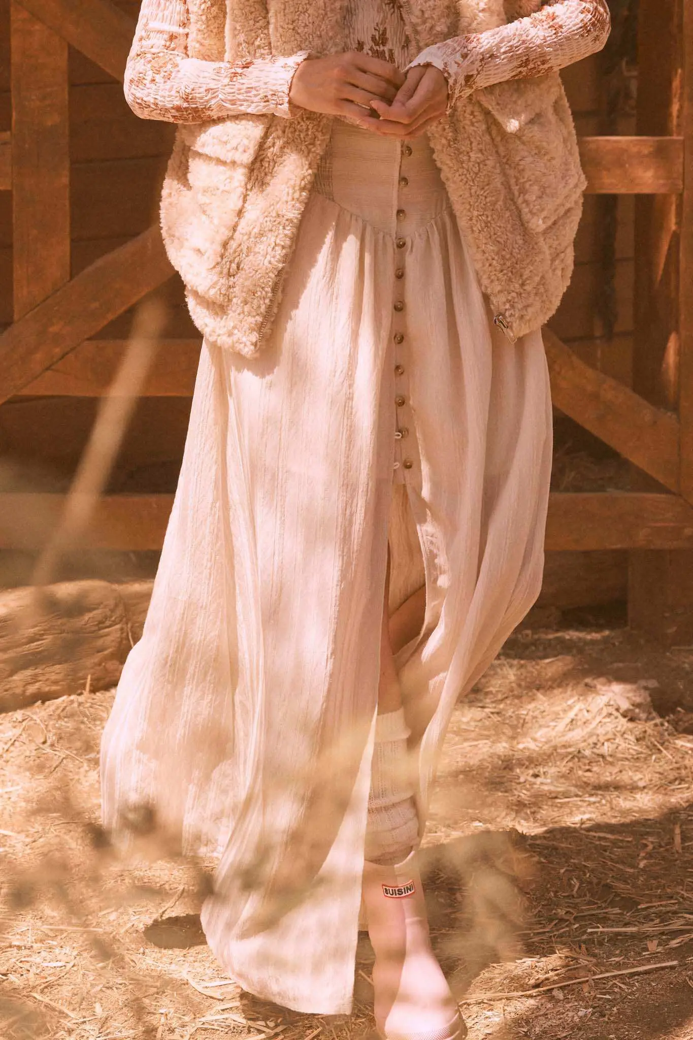 Starting Now Tonal-Stripe Button-Front Maxi Skirt - Image 2