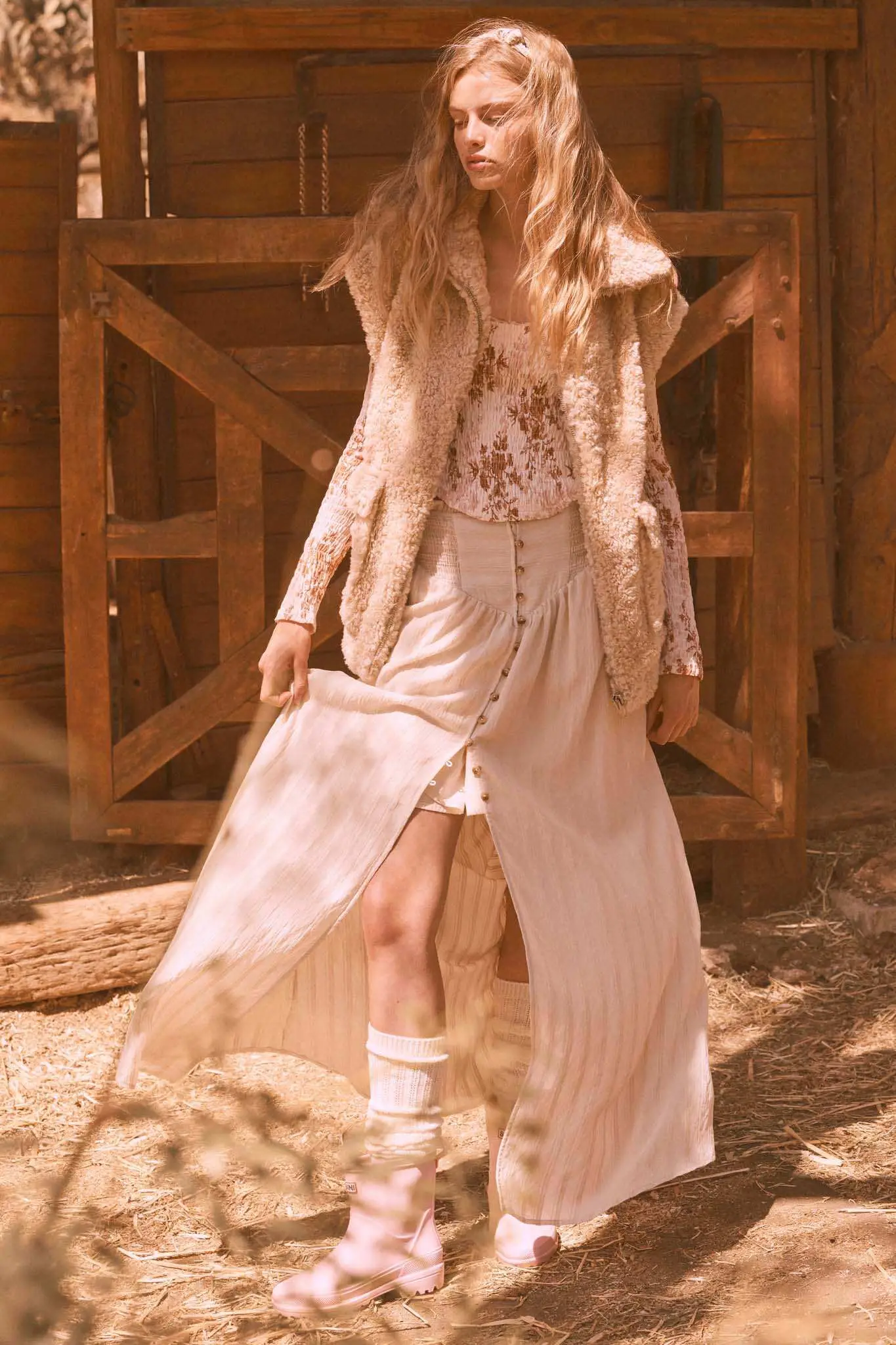 Starting Now Tonal-Stripe Button-Front Maxi Skirt - Image 3