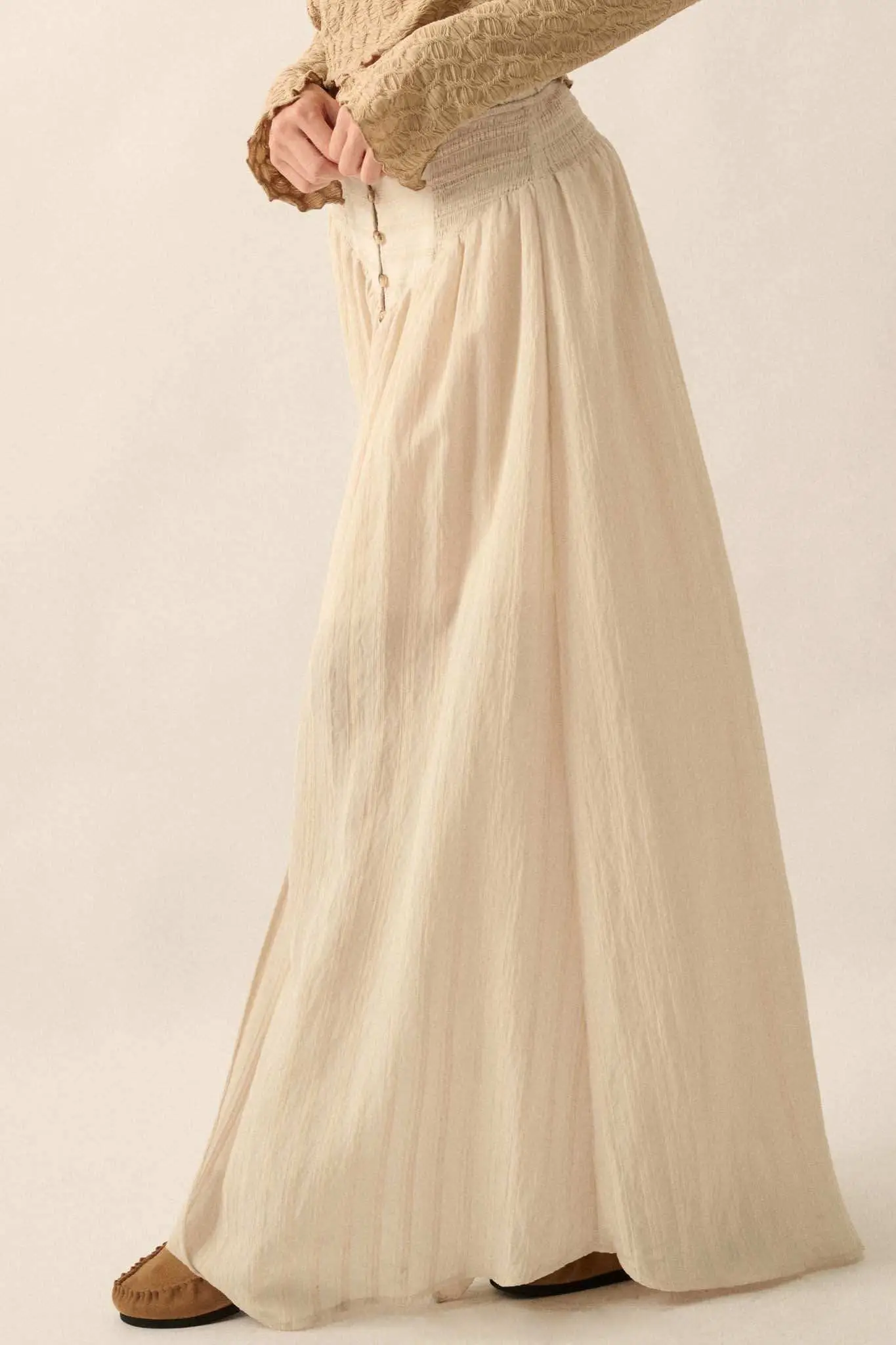 Starting Now Tonal-Stripe Button-Front Maxi Skirt - Image 7