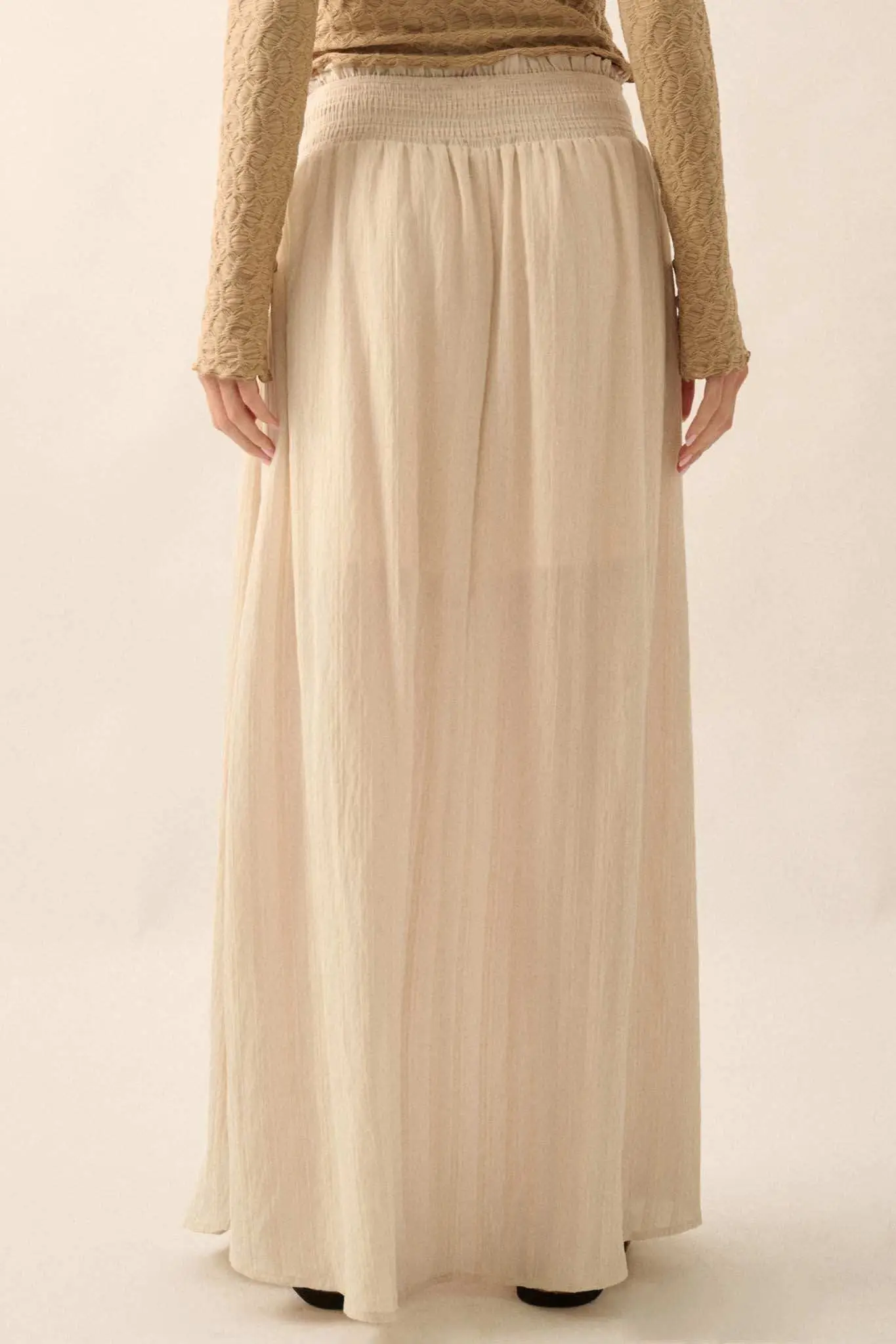 Starting Now Tonal-Stripe Button-Front Maxi Skirt - Image 8